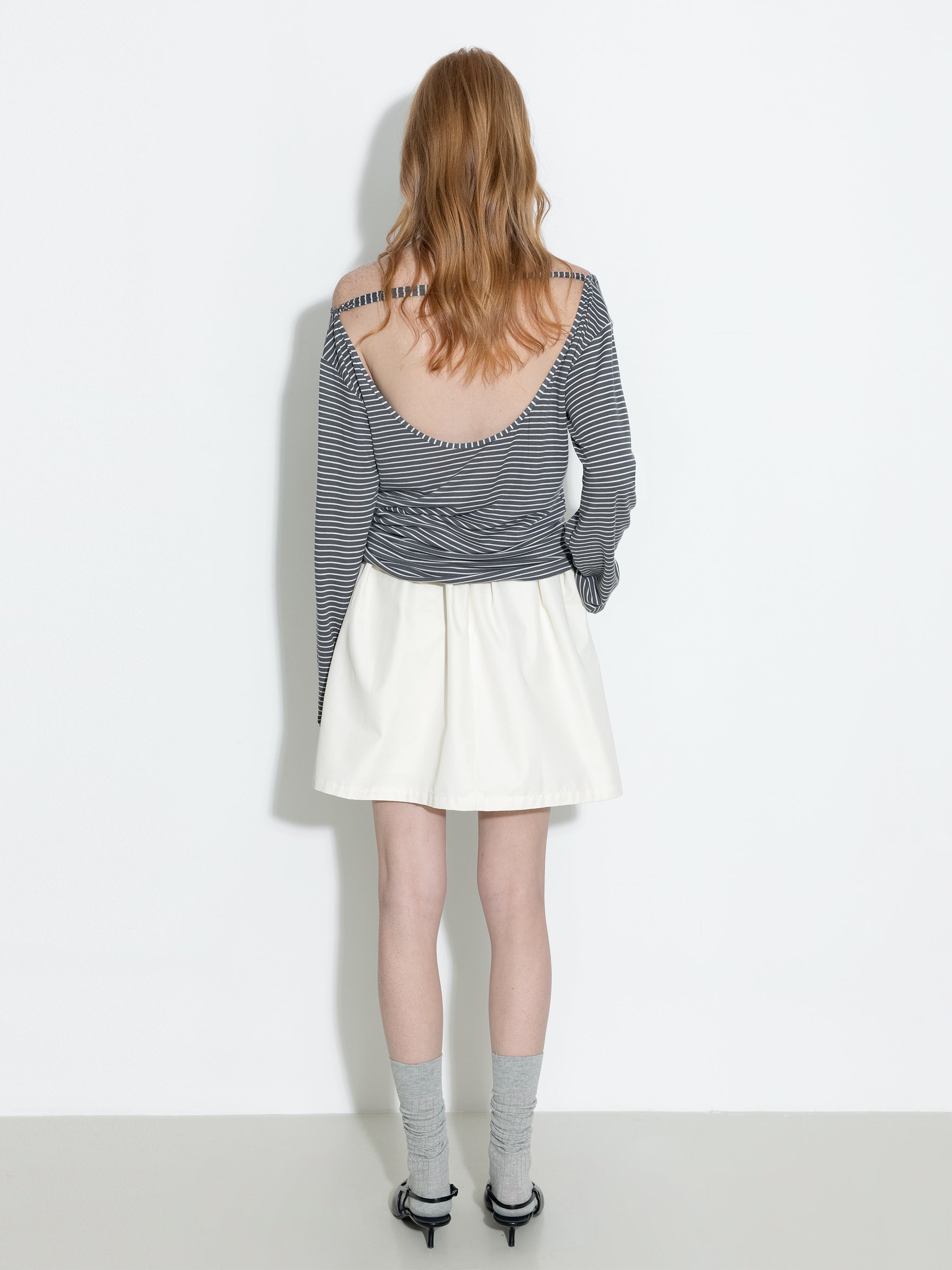 A-line Skirt with Cotton blend-12