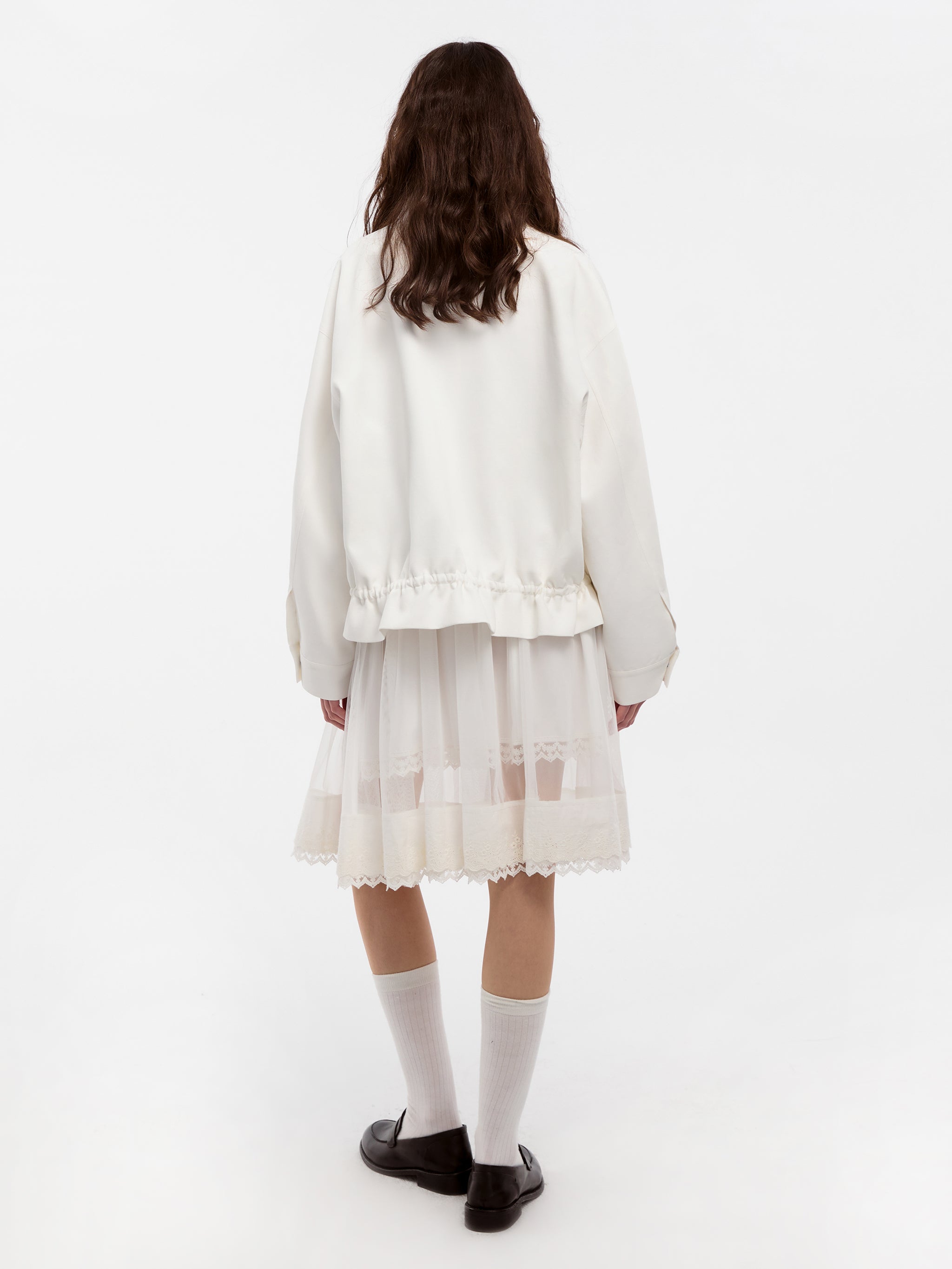 CUBIC Lyocell Drawstring Short Trench Coat-12