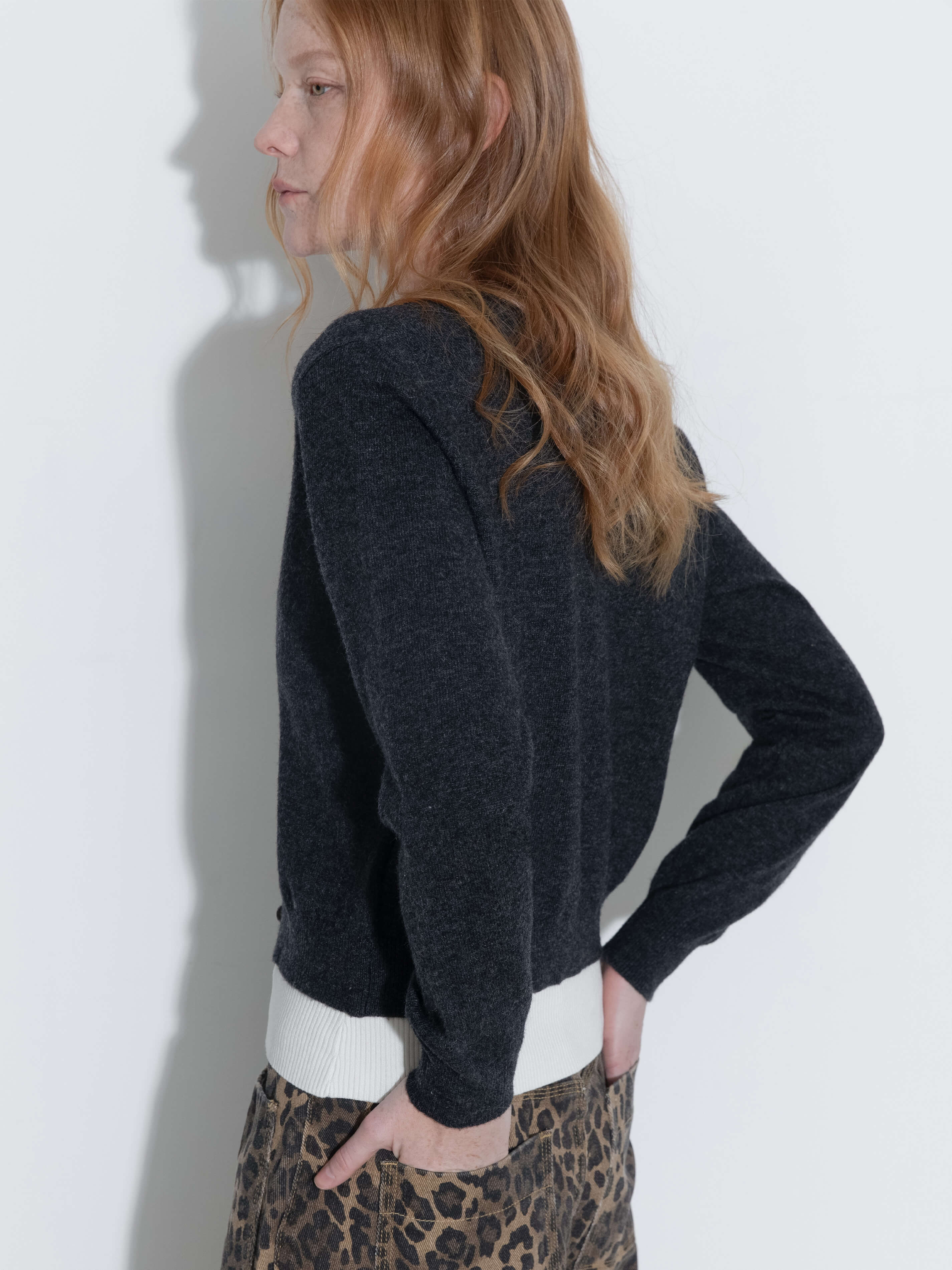 Lace Trim Knit Wool Cardigan-14