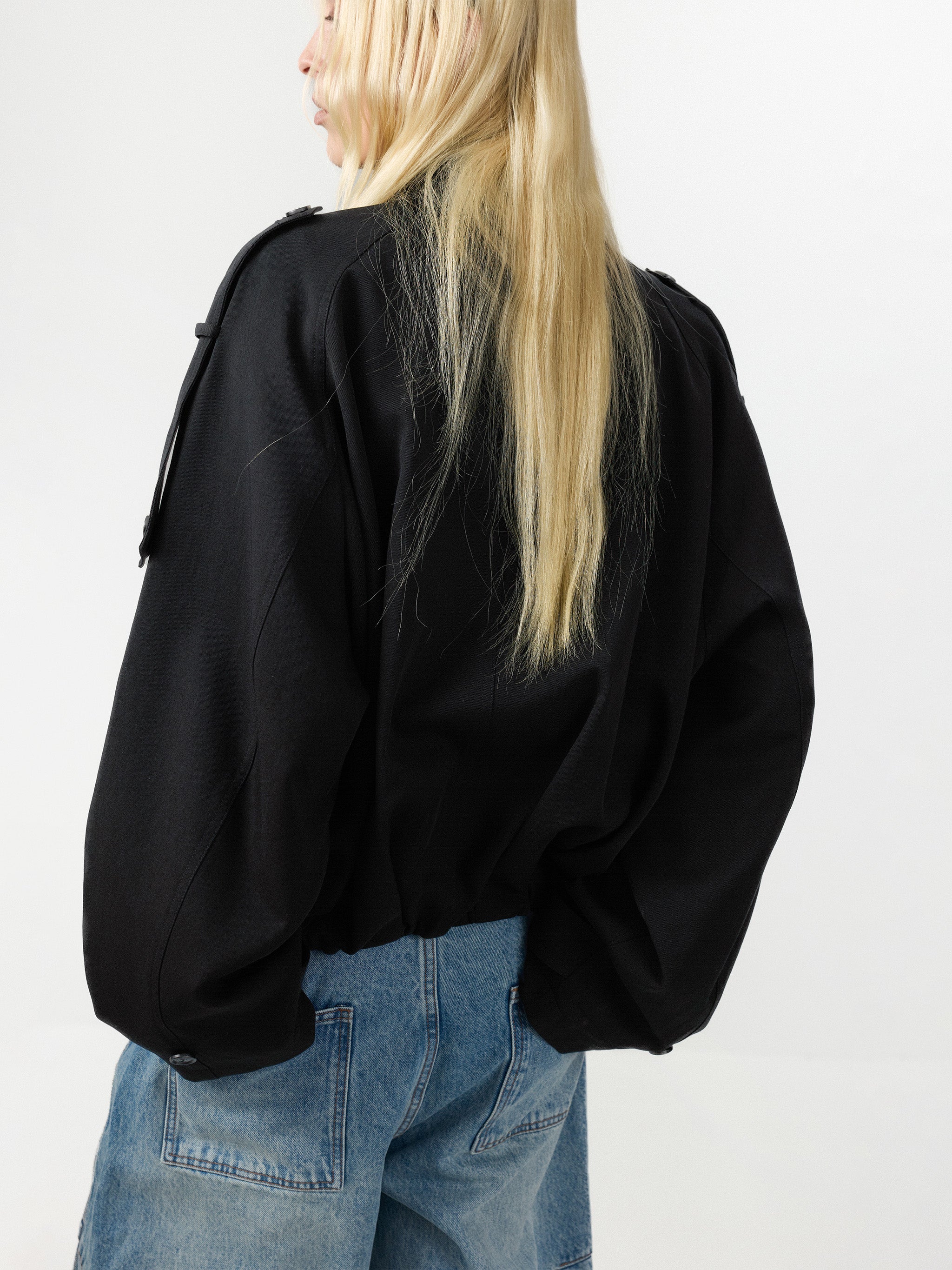CUBIC Draped Collar Wrap Oversized Coat-11