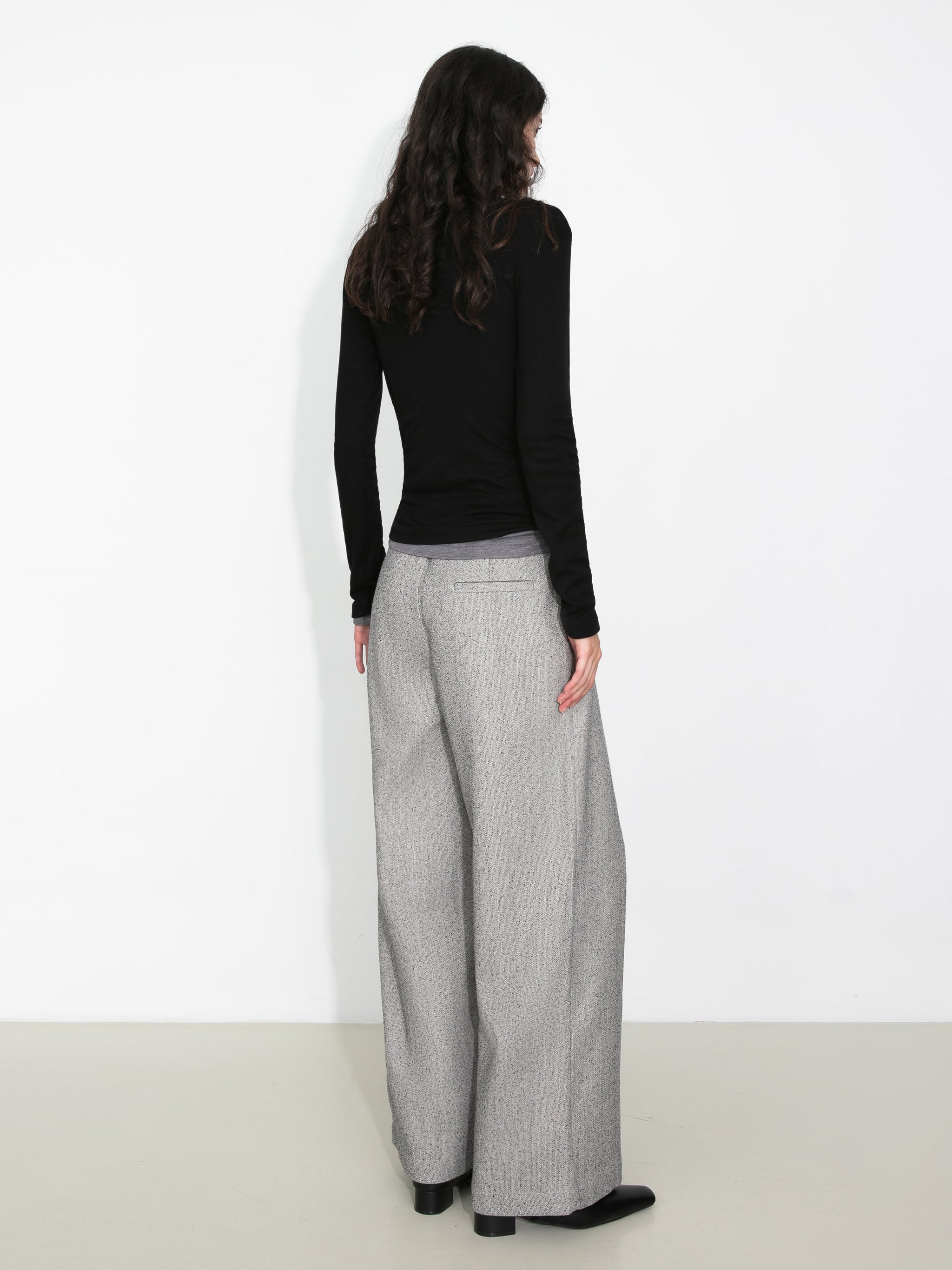 Draped Pleated Wide-Leg Pants-12
