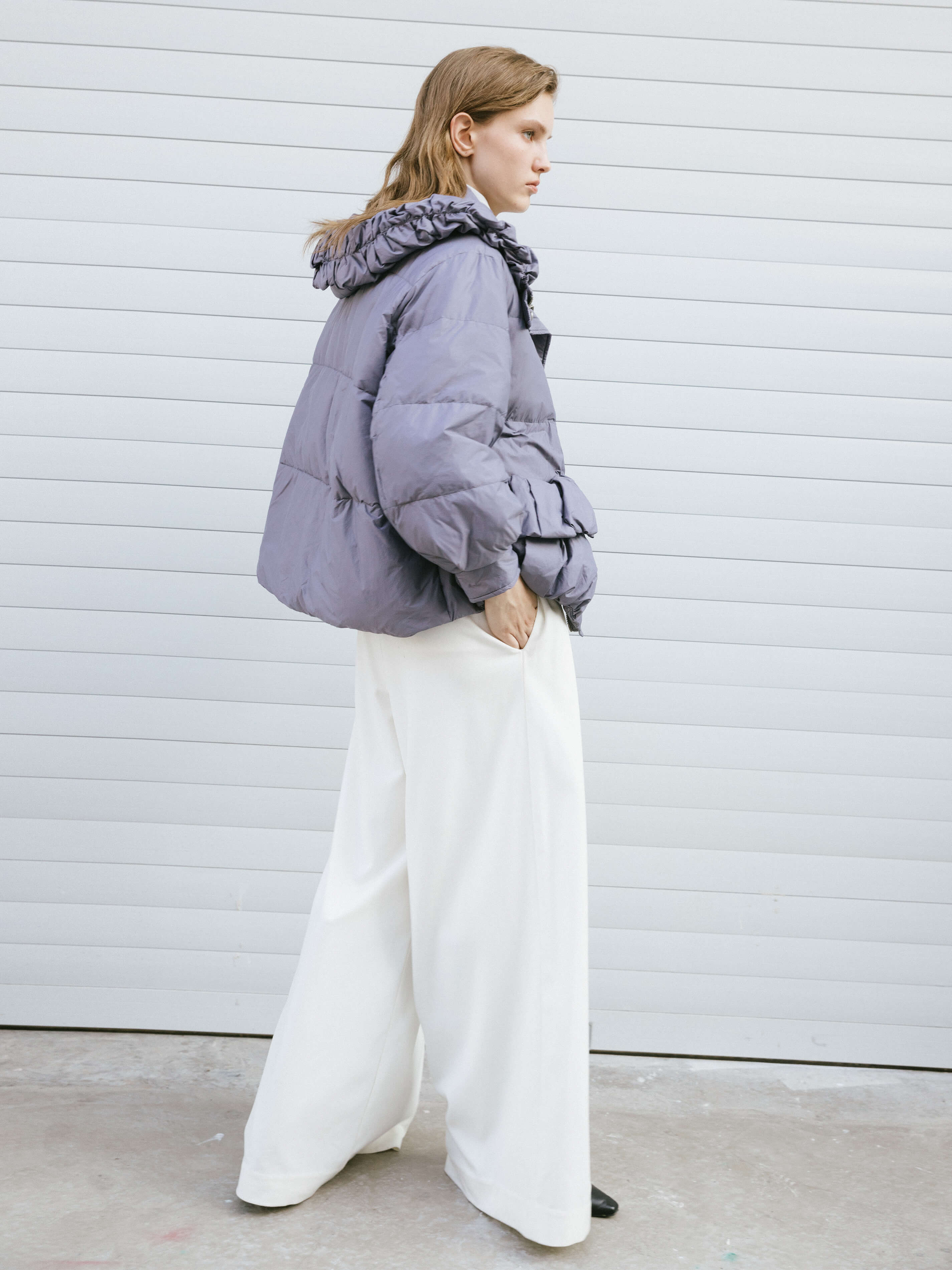 Gathered Short Puffer Jacket-5