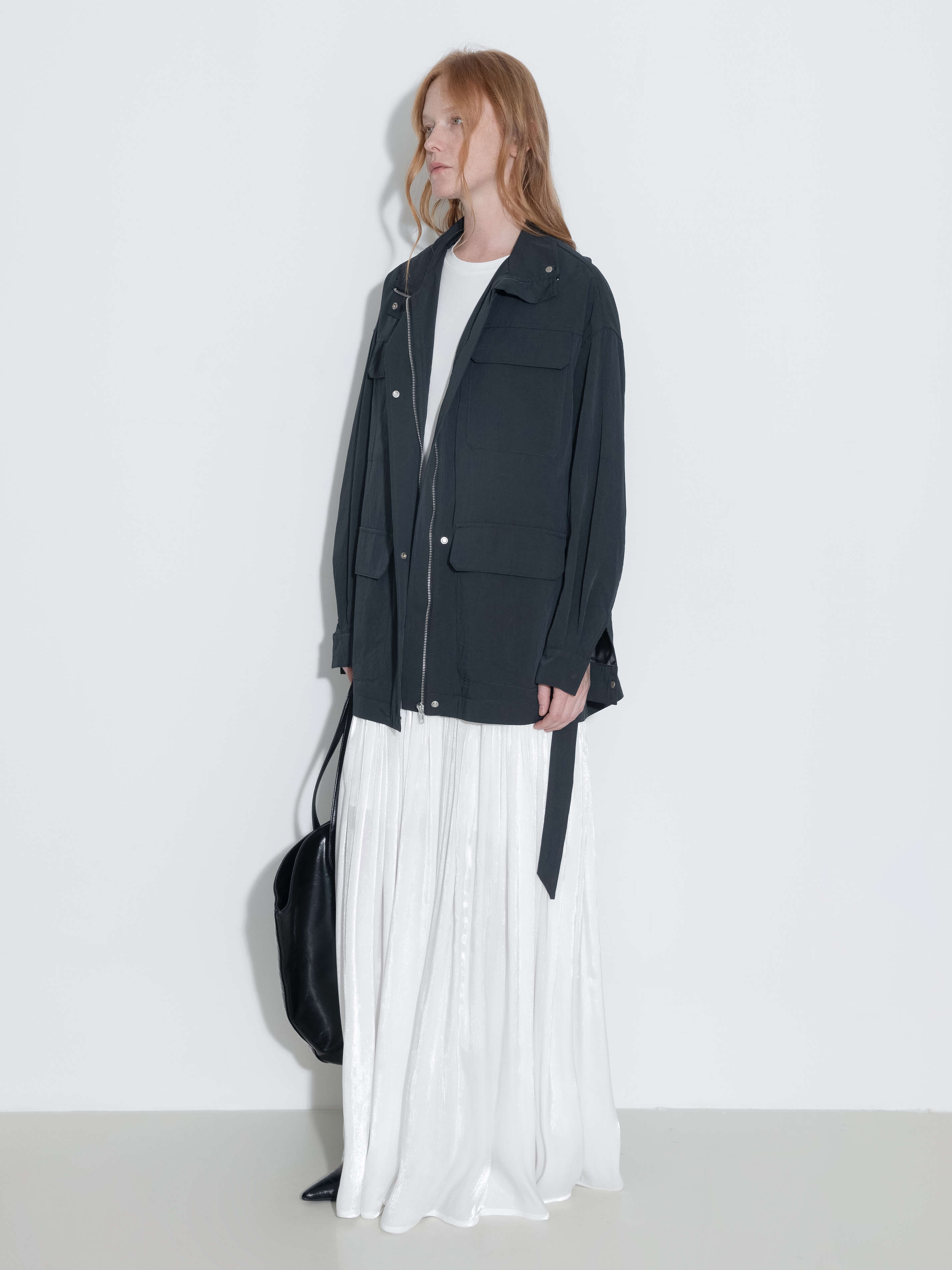 Oversized Funnel Neck Cropped Cargo Jacket-6