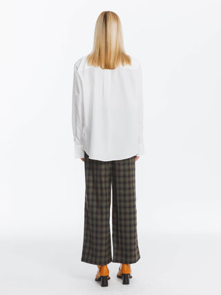 Wide Leg Tartan Casual Trousers