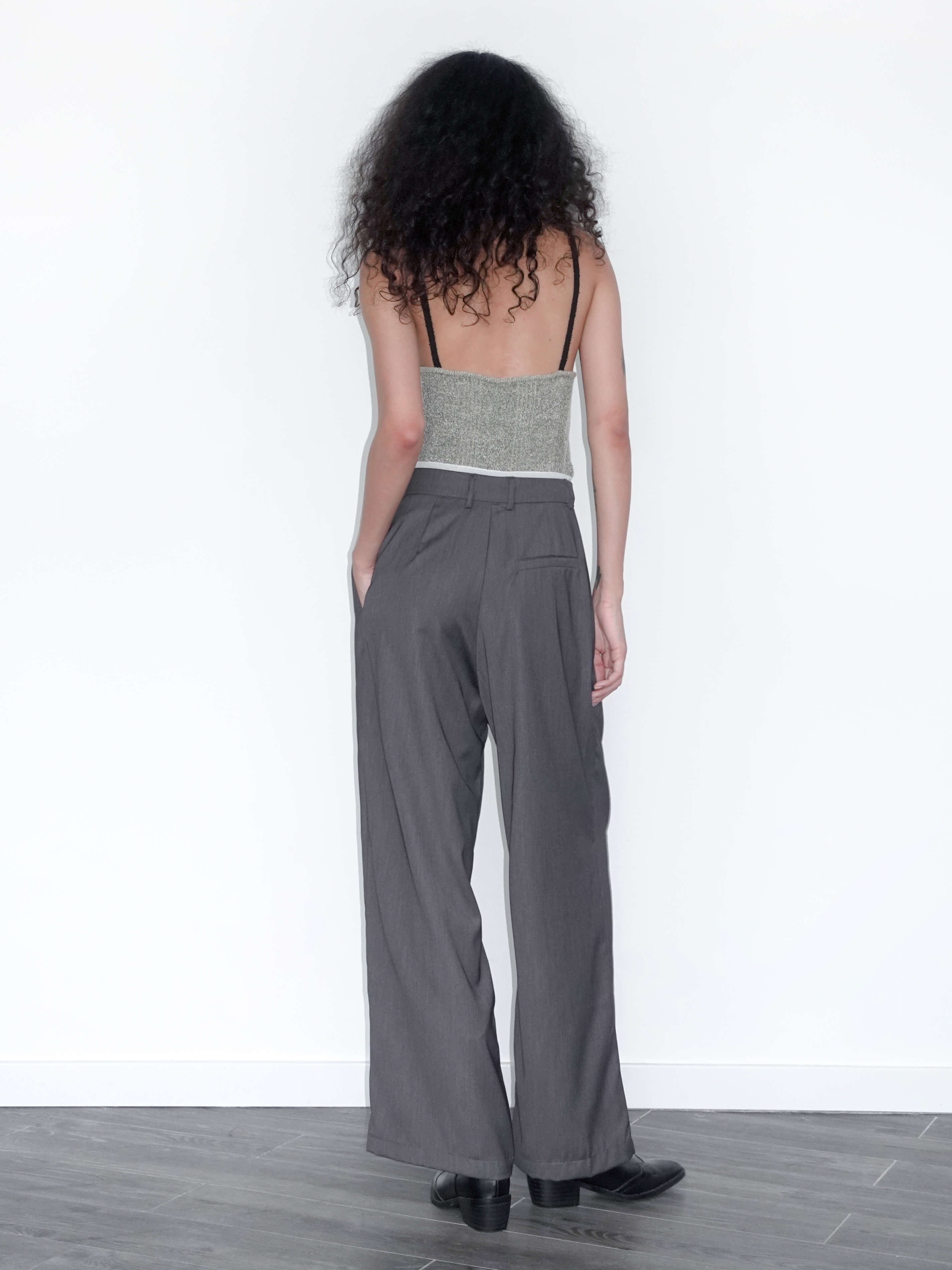 Slim Wide Leg Straight Casual Trousers-13