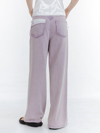 High Waist Loose Straight Washed Jeans