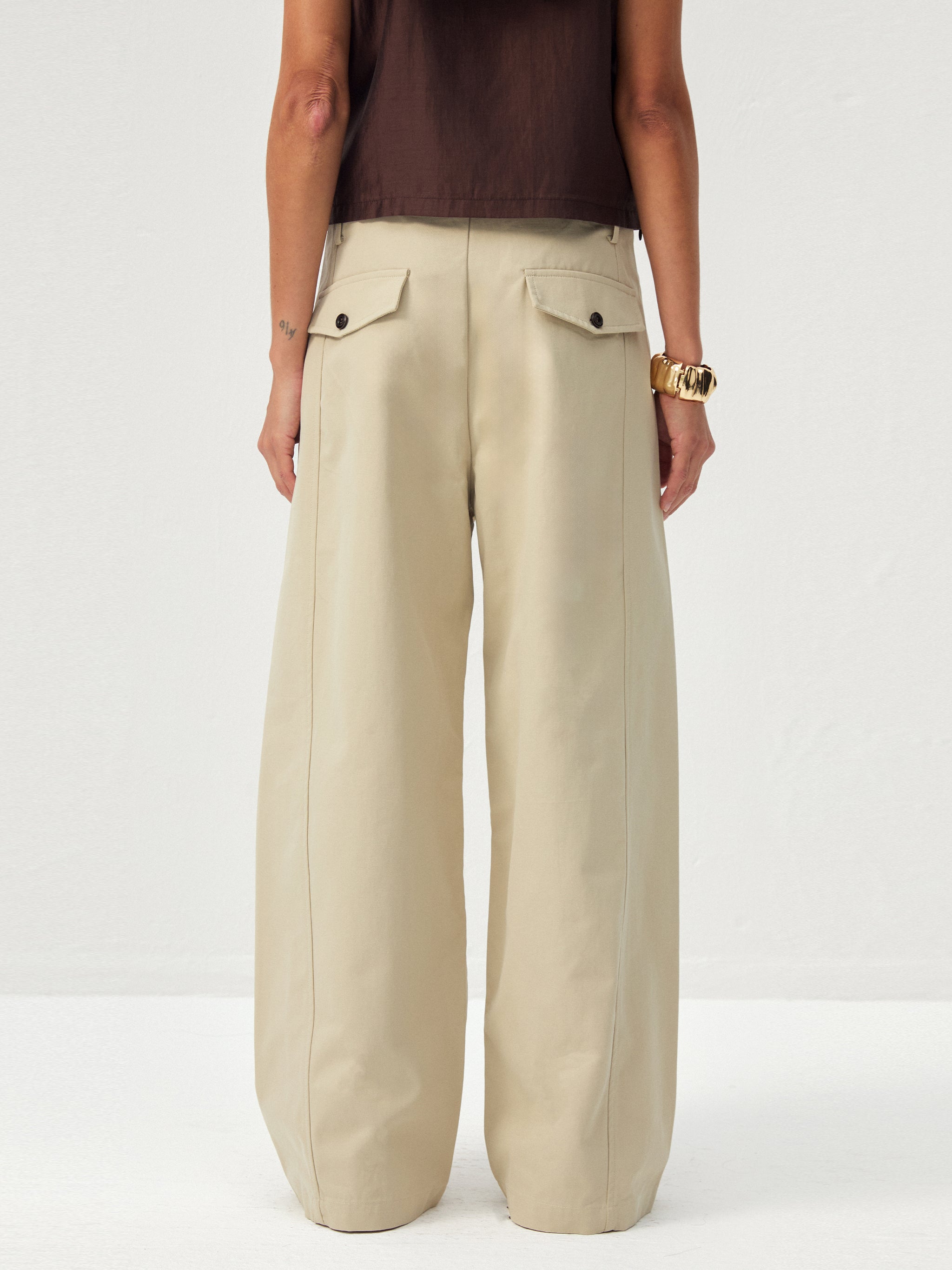 CUBIC 100%Cotton Casual Wide-Leg Trousers-12