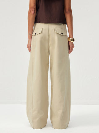 CUBIC 100%Cotton Casual Wide-Leg Trousers
