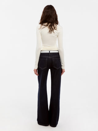 CUBIC Wool Blend V-Neck Knit T-Shirt