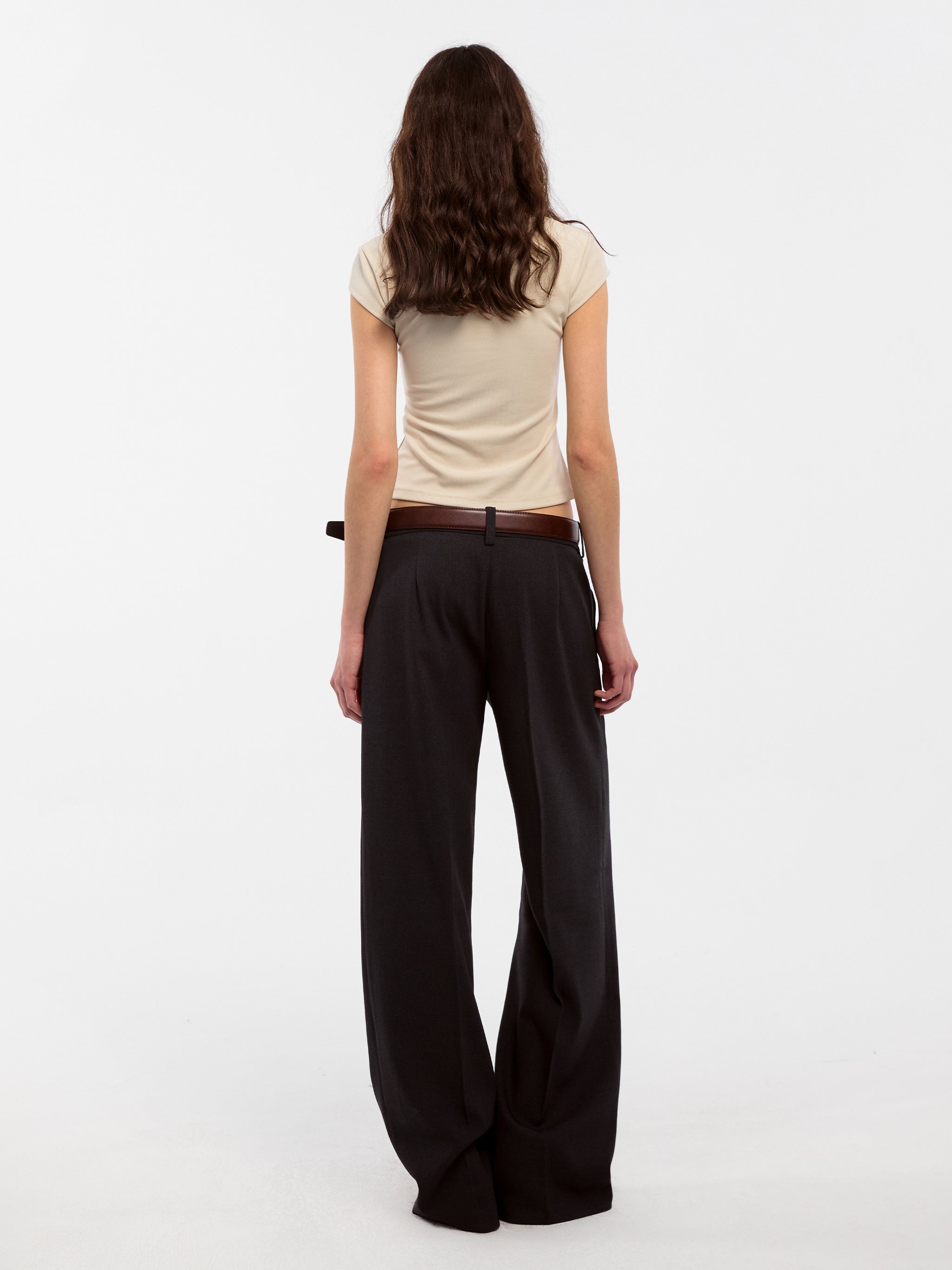CUBIC Modal Square Neck Short-sleeved T-shirt-12