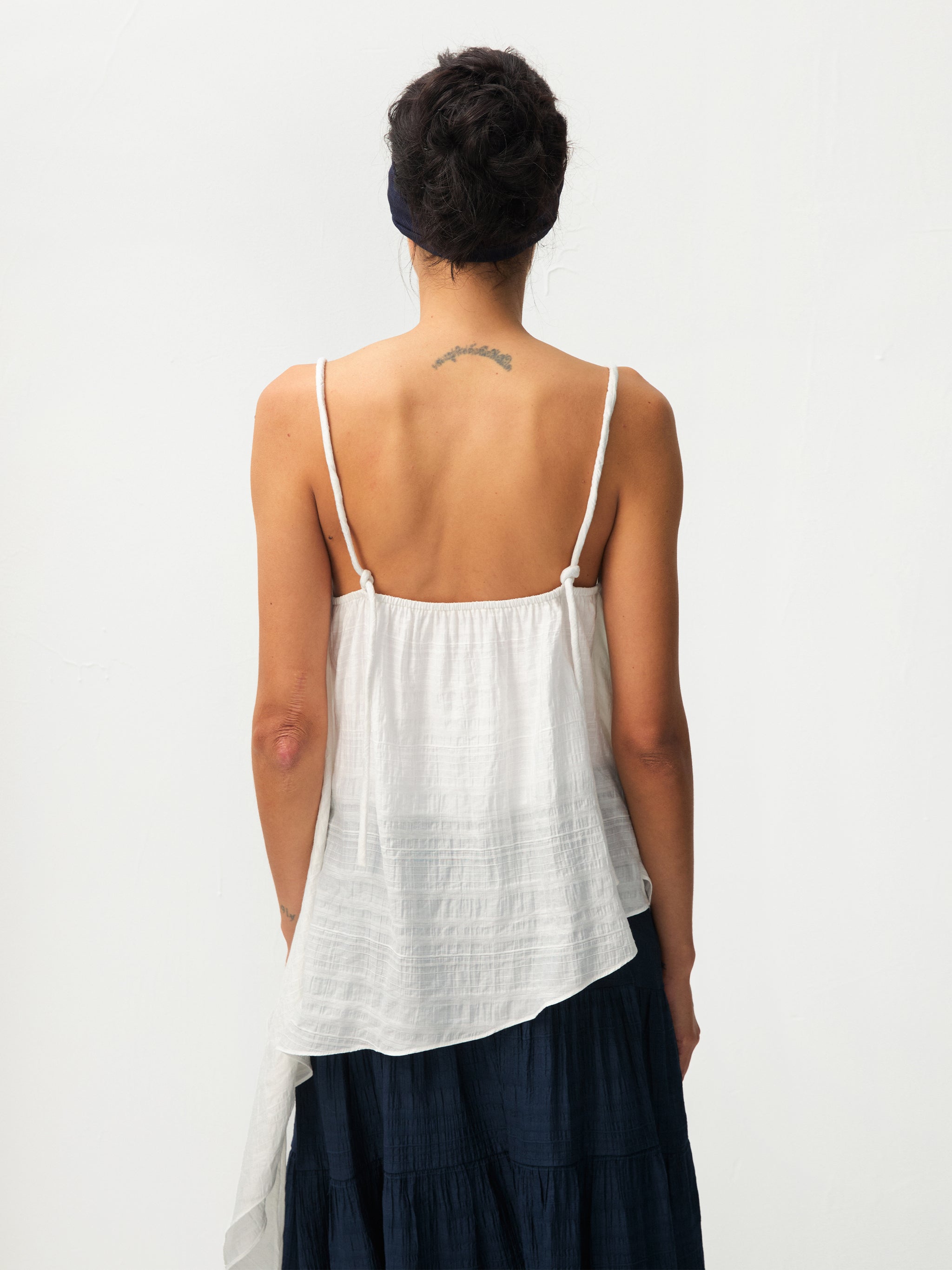 CUBIC Lyocell Asymmetrical Striped Camisole-12