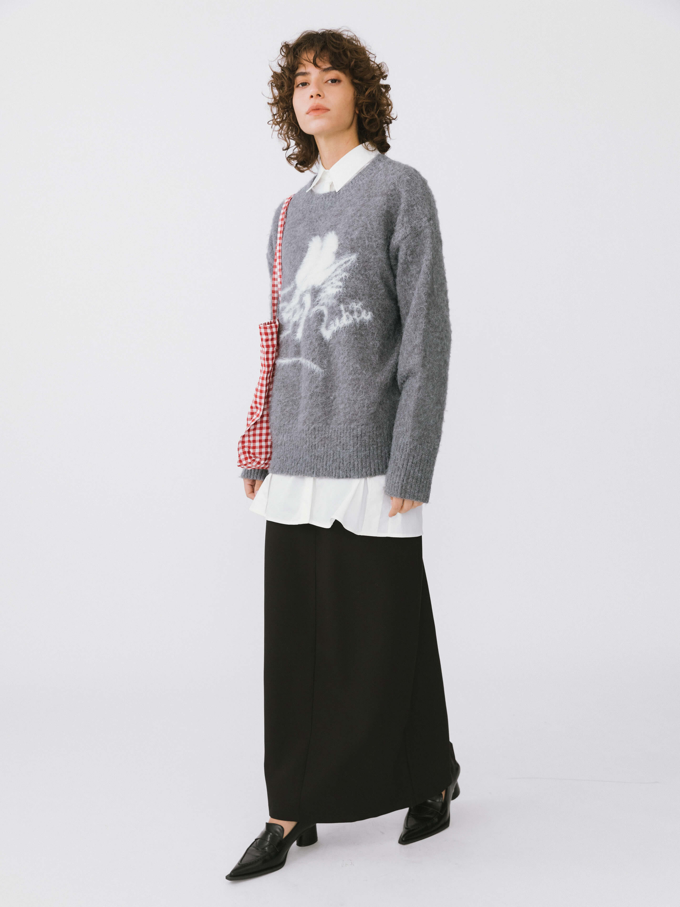Loose Fit Color Block Jacquard Sweater-12