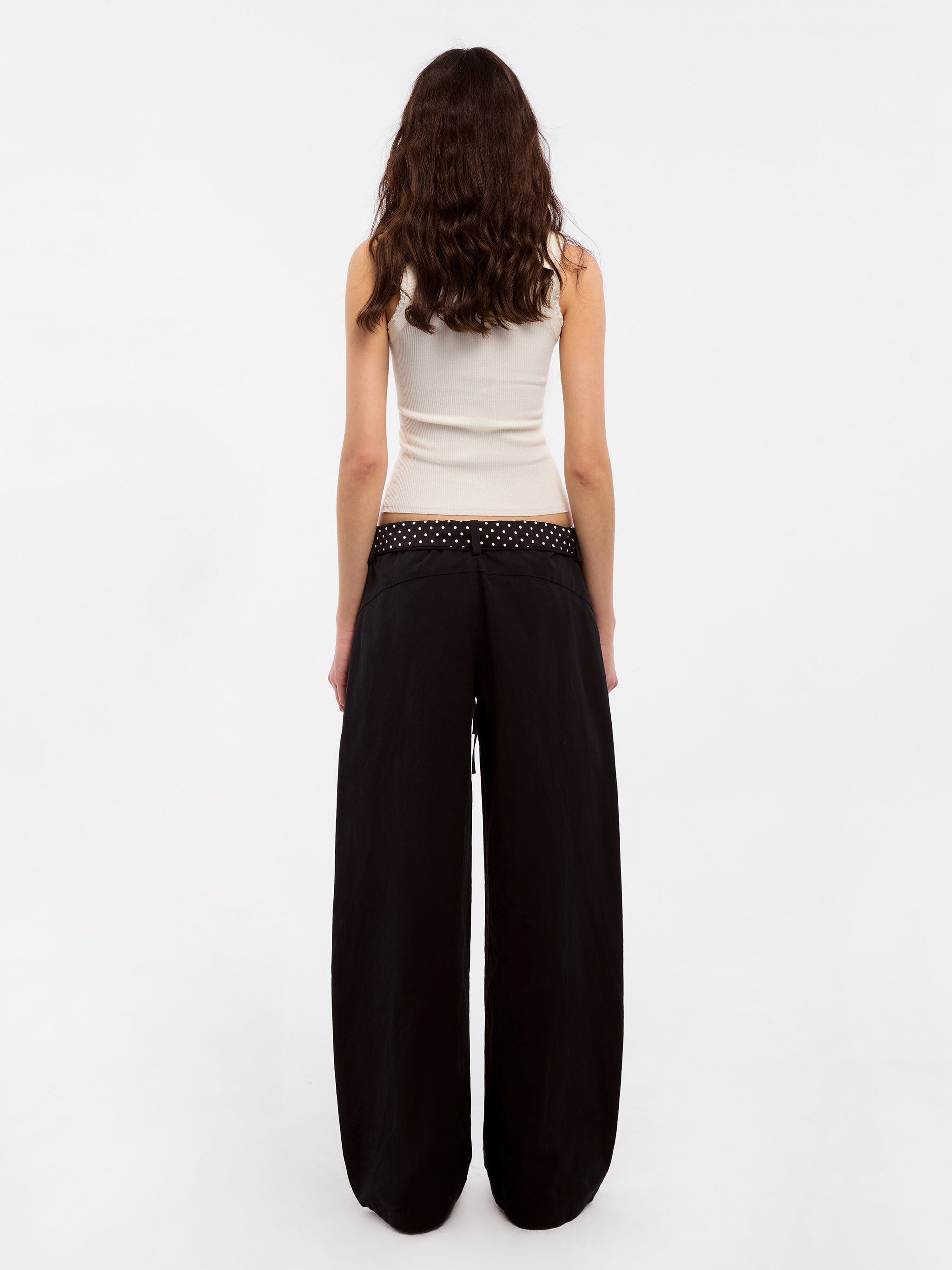 CUBIC Ruffled Waistband Two-Way Casual Pants-12