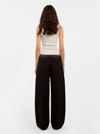 CUBIC Ruffled Waistband Two-Way Casual Pants