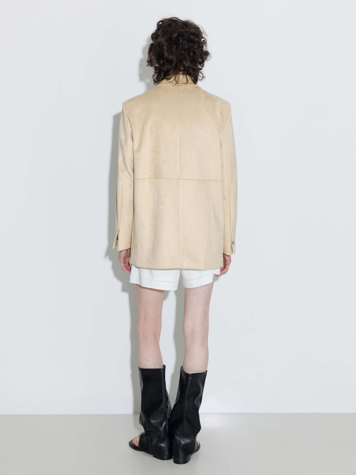 ONE BY CUBIC Silky Tailored Suede Jacket-11