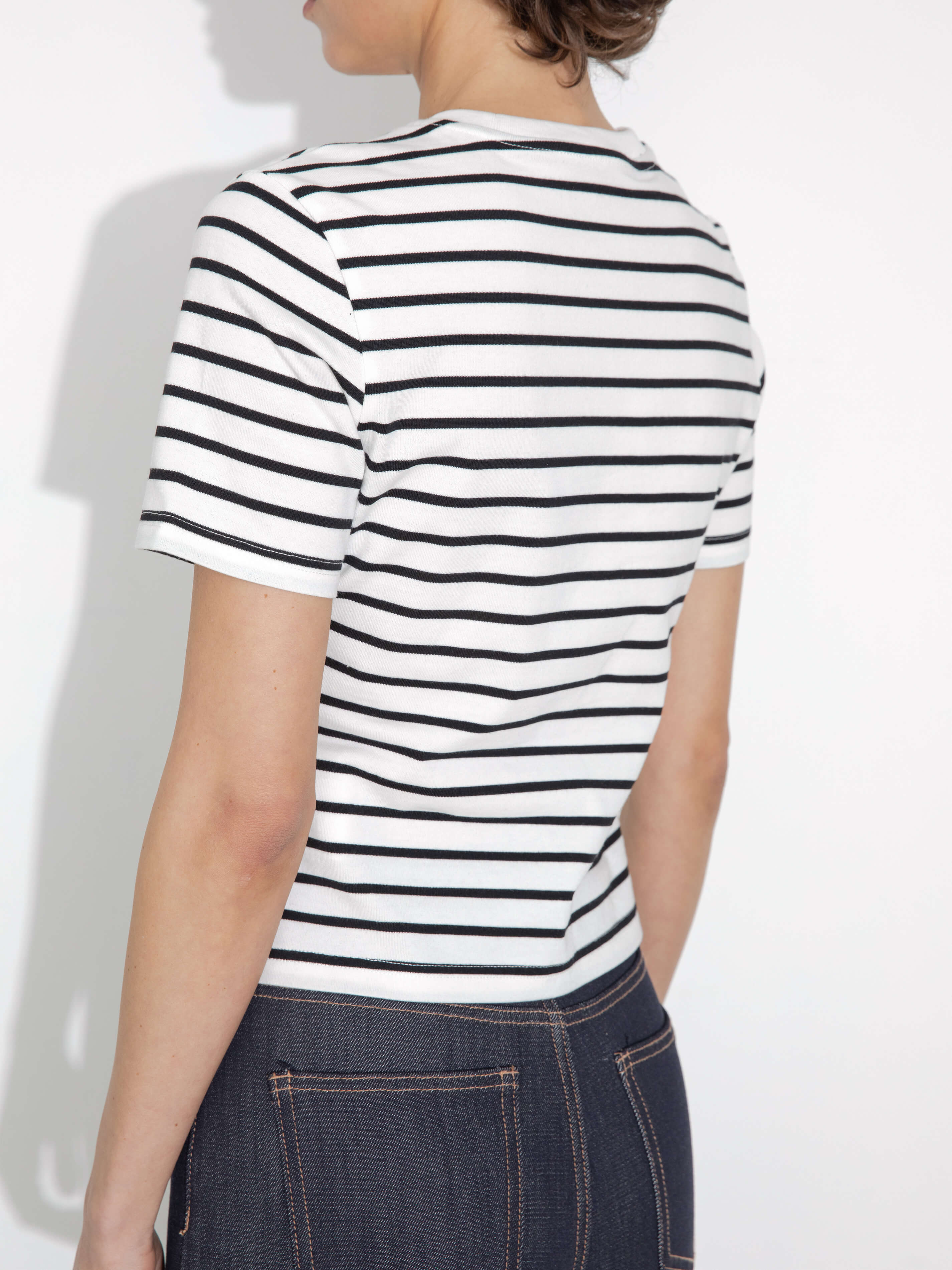 C by CUBIC Striped Basic Cotton T-Shirt-14