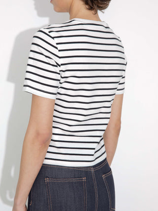 C by CUBIC Striped Basic Cotton T-Shirt