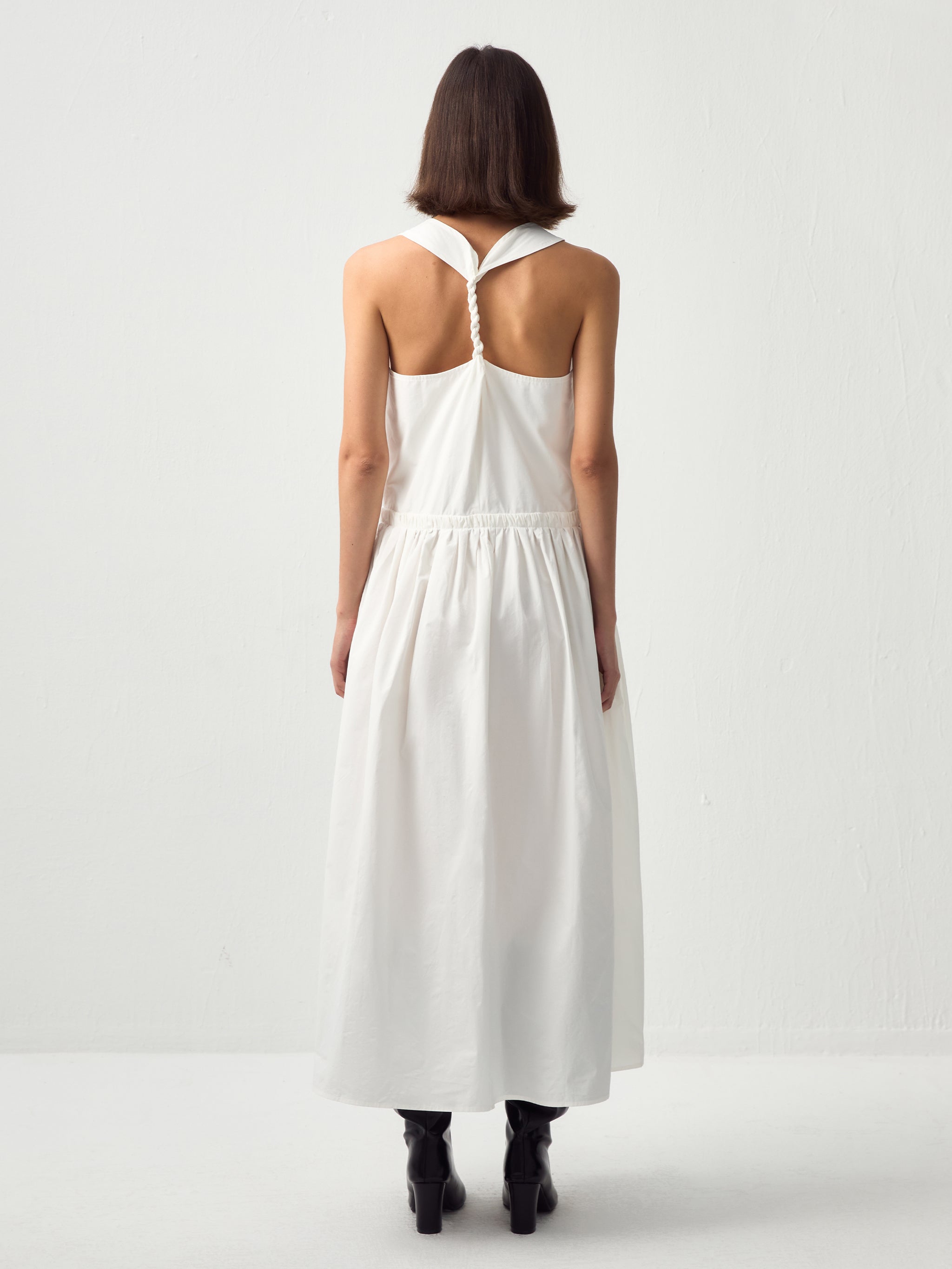 CUBIC 100% Cotton Halter Neck Cowl Dress-12