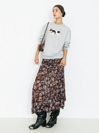 Cow Print Oversized Sweatshirt