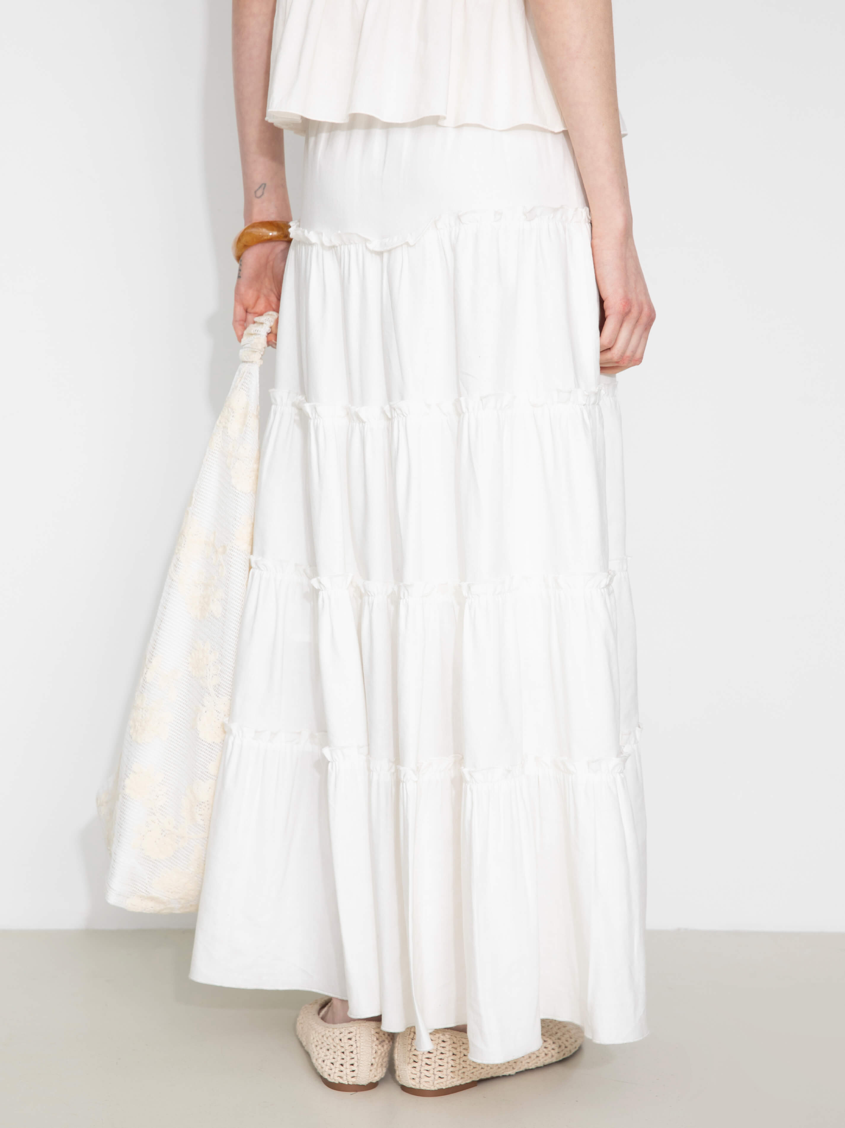 High-Waisted A-Line Maxi Flowy Skirt-14