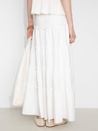 High-Waisted A-Line Maxi Flowy Skirt