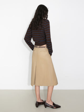 Striped Contrast Long-Sleeve Knit Cardigan