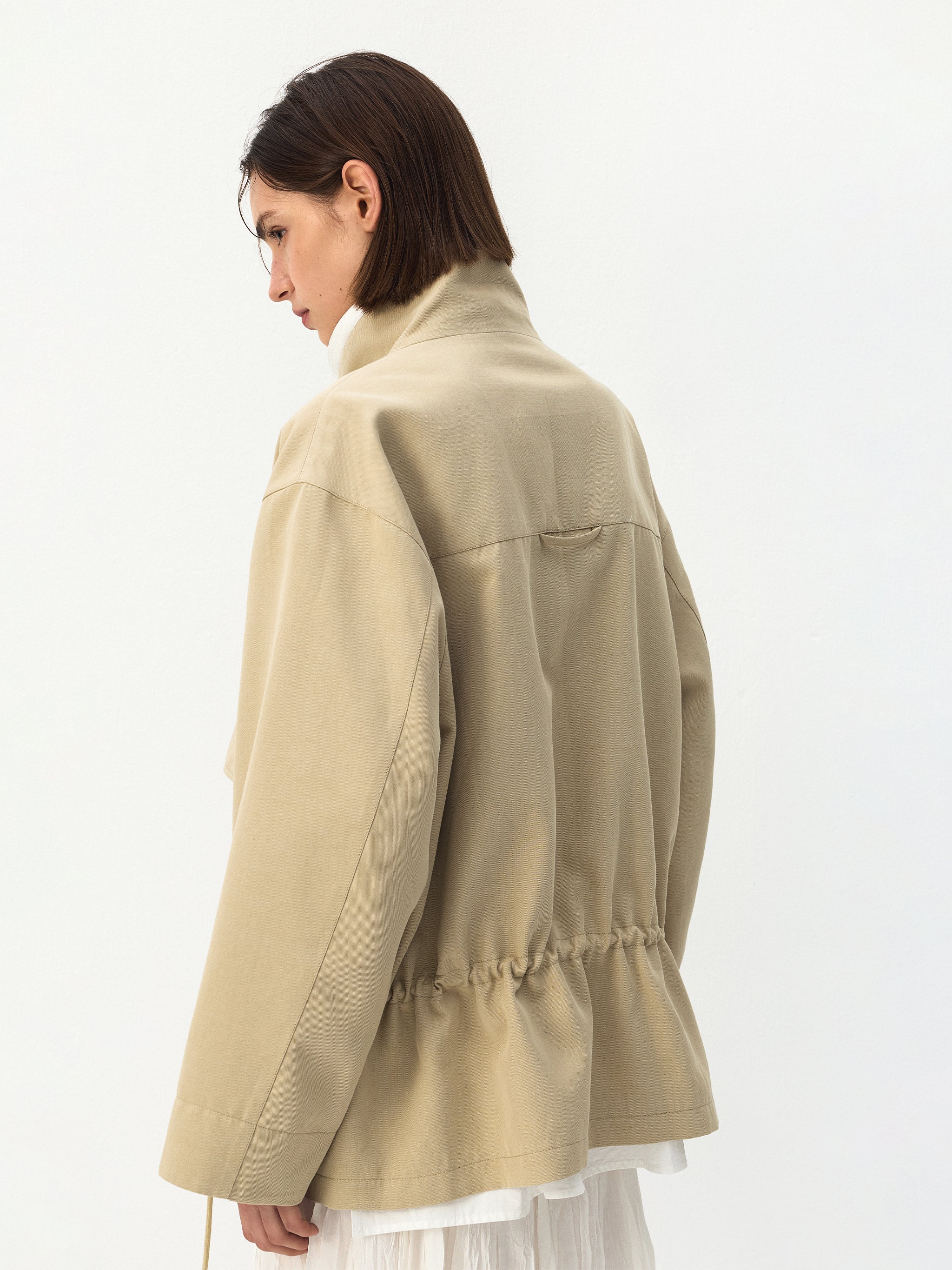 CUBIC Drawstring Cotton Field Jacket-12