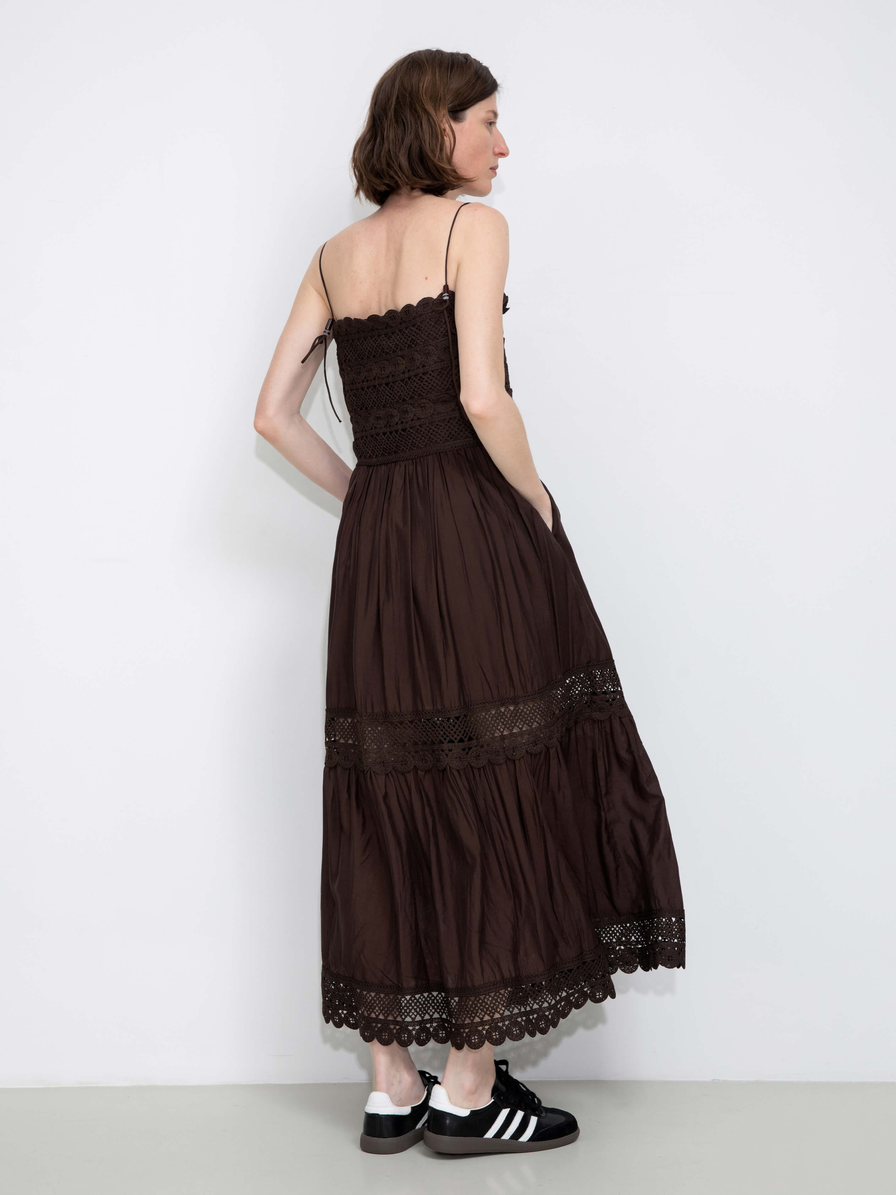 Crochet Lace Panelled Maxi Cami Dress-10