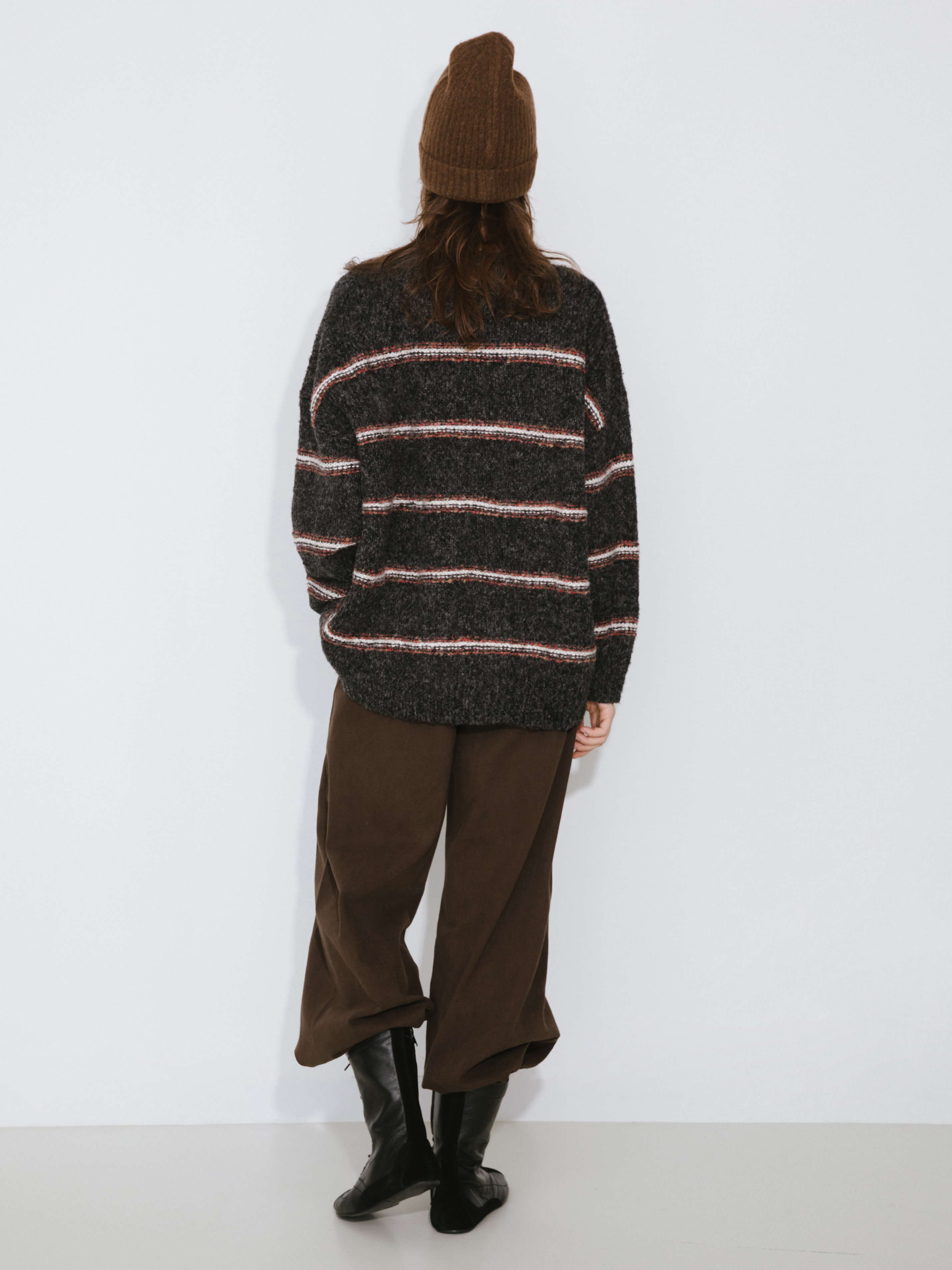 Striped Long Oversized Sweater-12