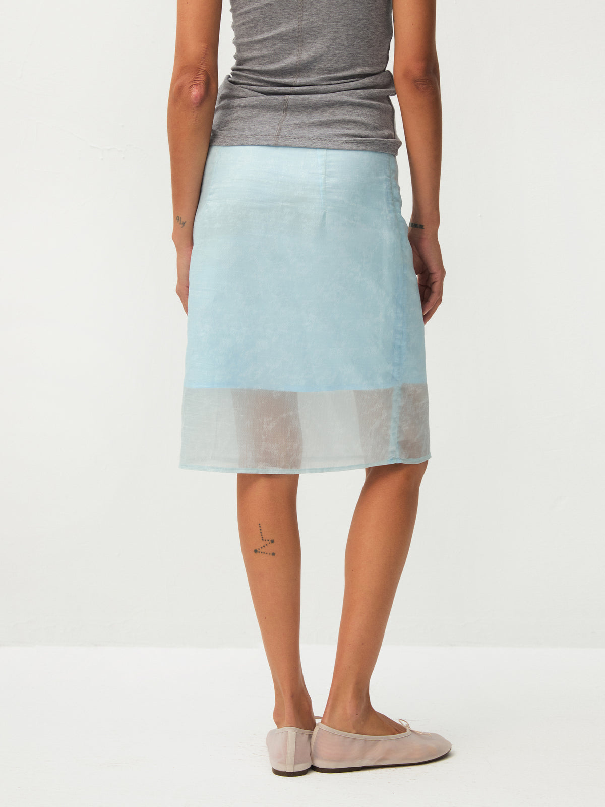 CUBIC  Lyocell Semi-Sheer Pencil Midi Skirt-12
