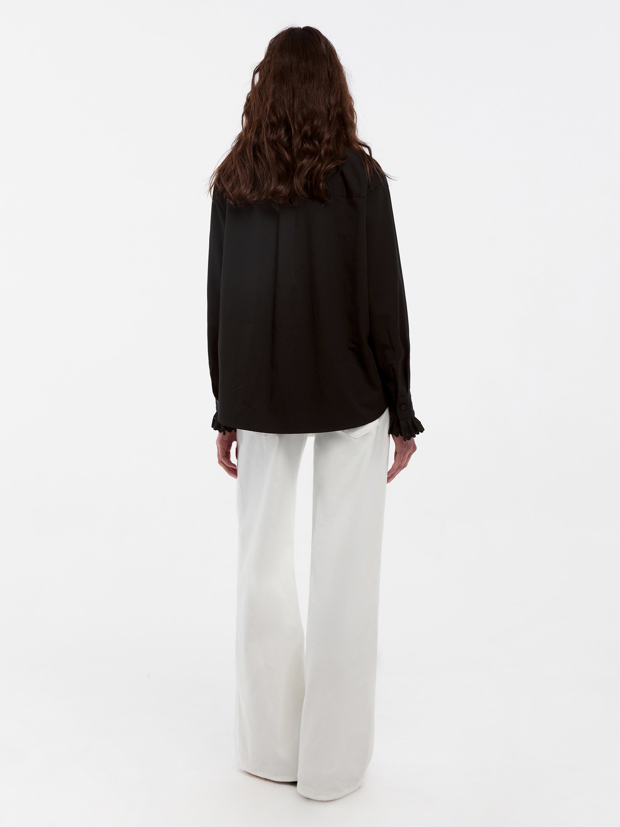 CUBIC Lace-Trimmed Linen Long-Sleeve Shirt-12