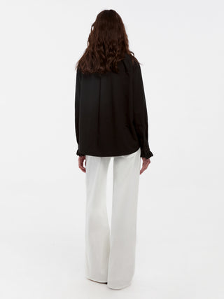 CUBIC Lace-Trimmed Linen Long-Sleeve Shirt