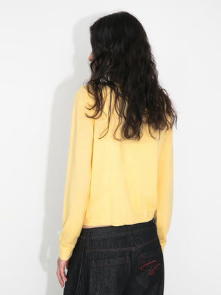 100% Wool Knit Cardigan with Crew Neck