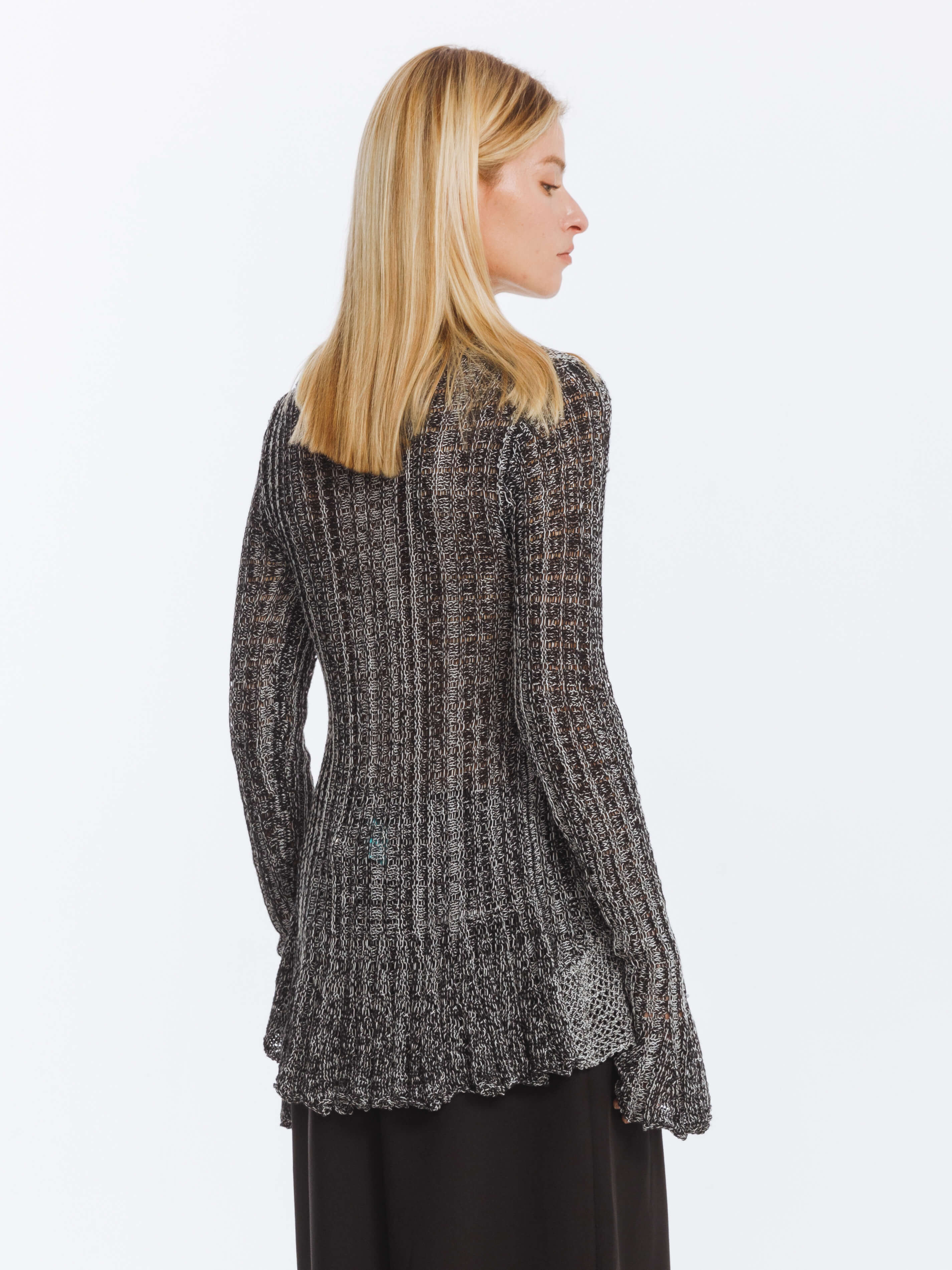 Special Yarn Hollowed Long Sleeves Knit Top-13