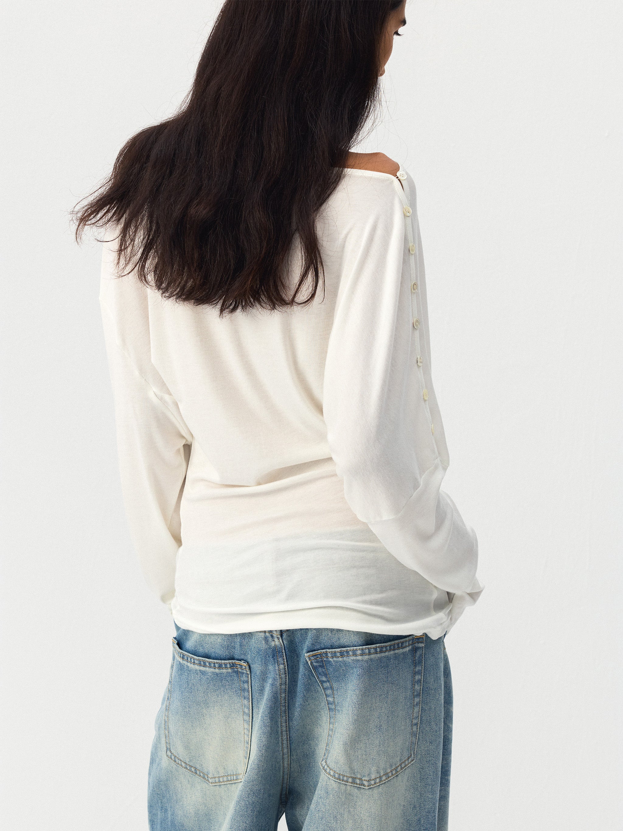 Sheer Off-Shoulder Long Sleeve Top-12