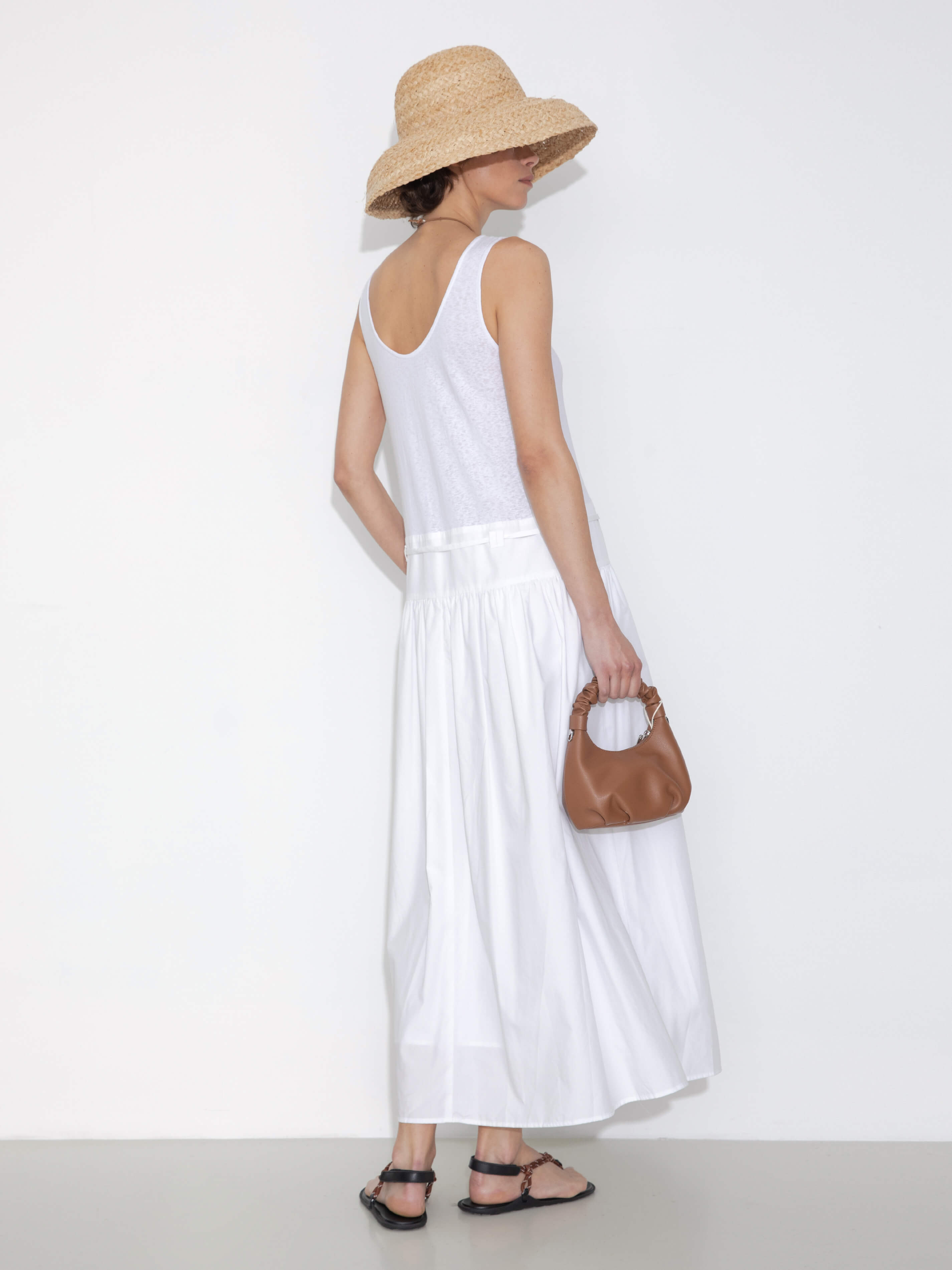 Panelled Henley Neck Vest Dress-13