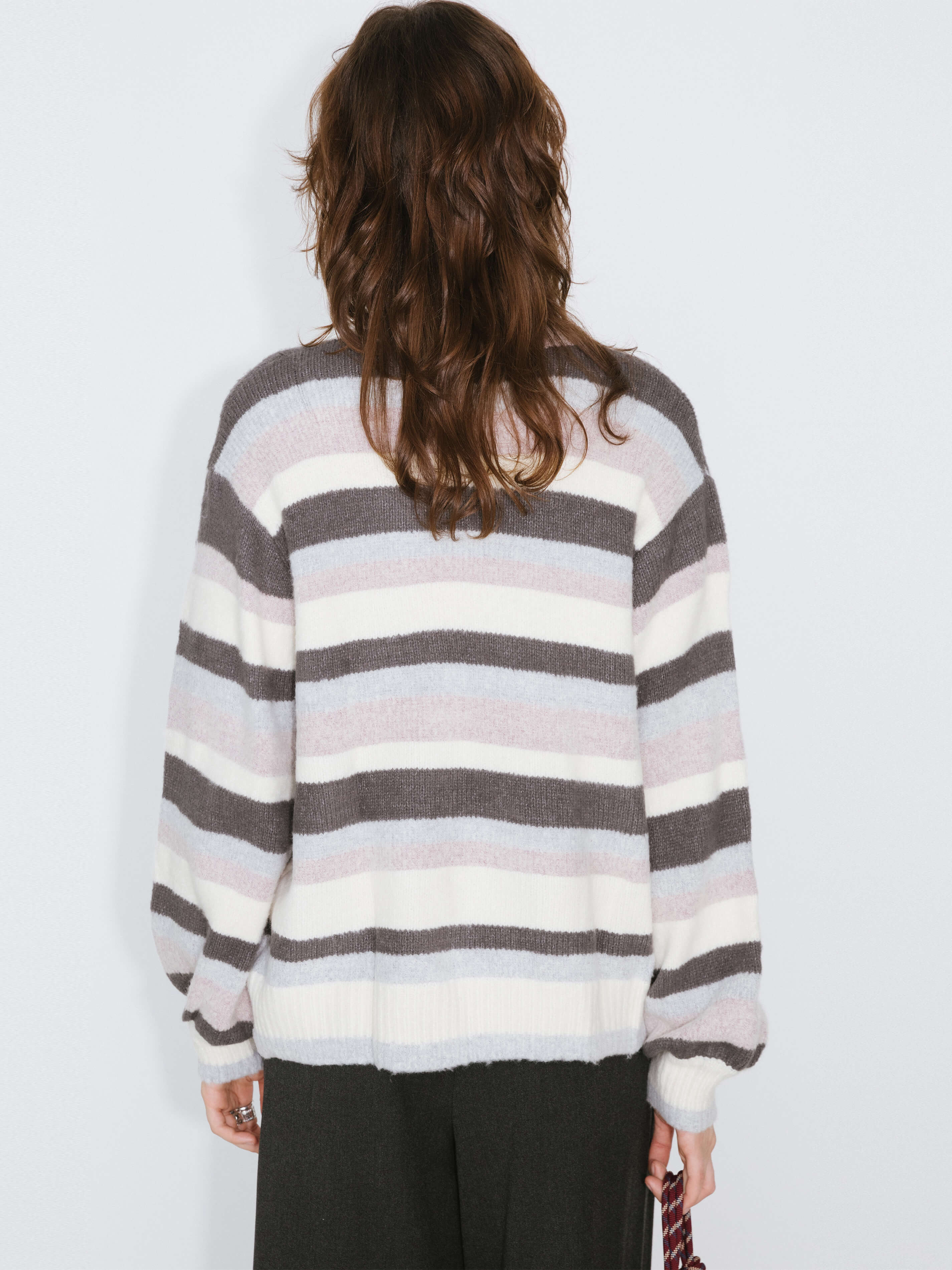 Oversized Striped Crew Knit Sweater-12