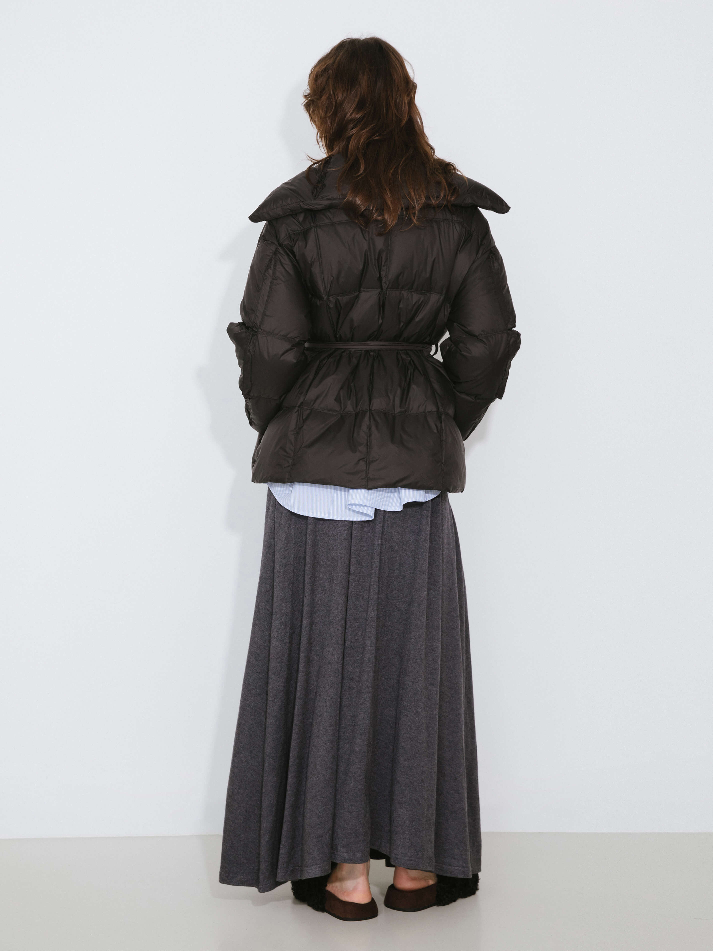 Short Boxy Down Coat-13