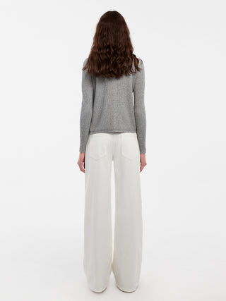 CUBIC Lace-trimmed Linen Knit Cardigan