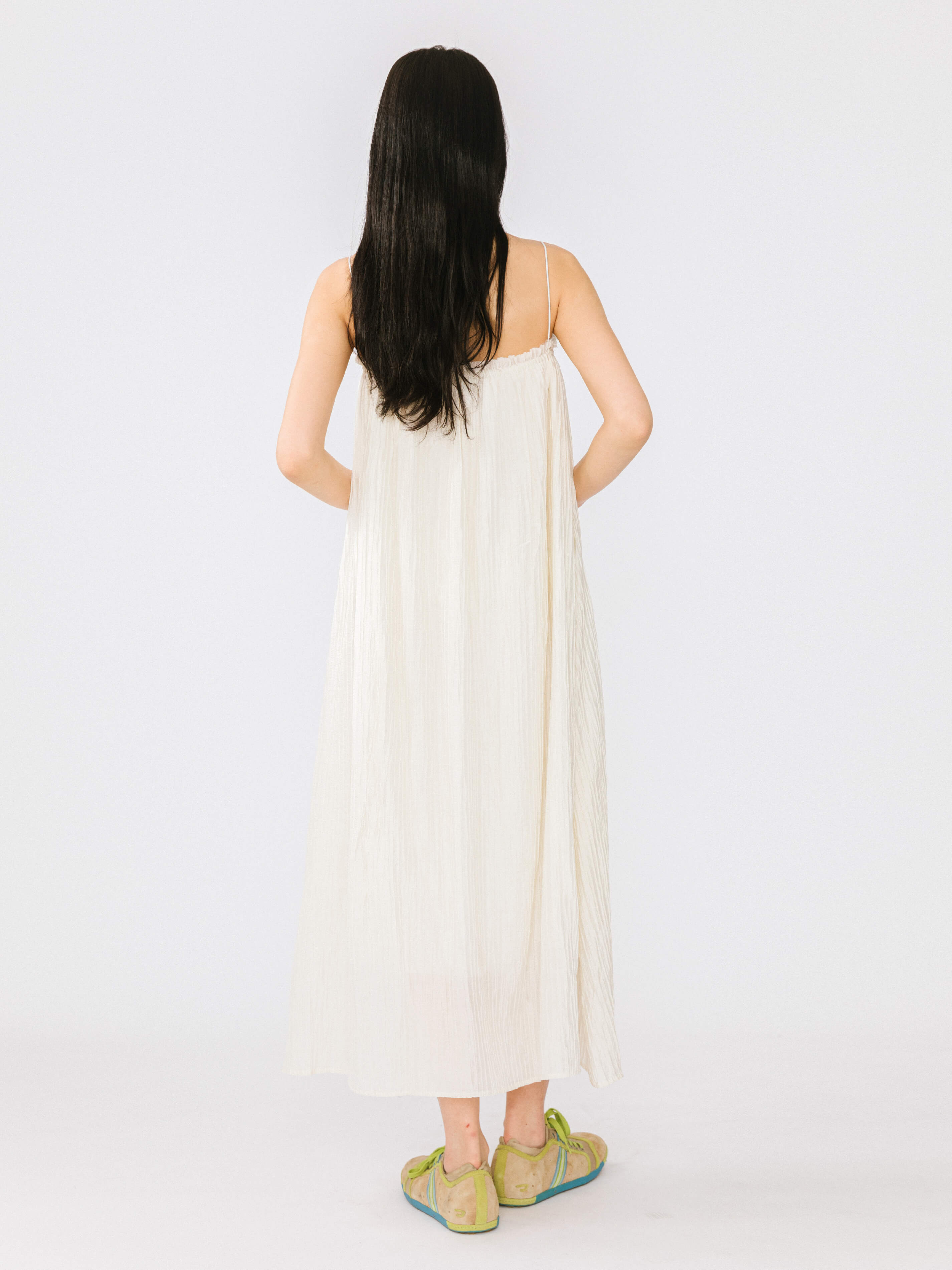 Spaghetti Strap A-line Maxi Dress-13
