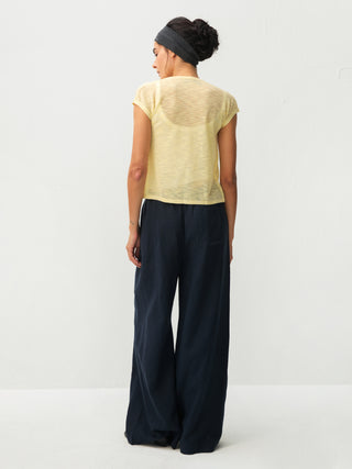 CUBIC Lyocell Linen Wide-Leg Pants