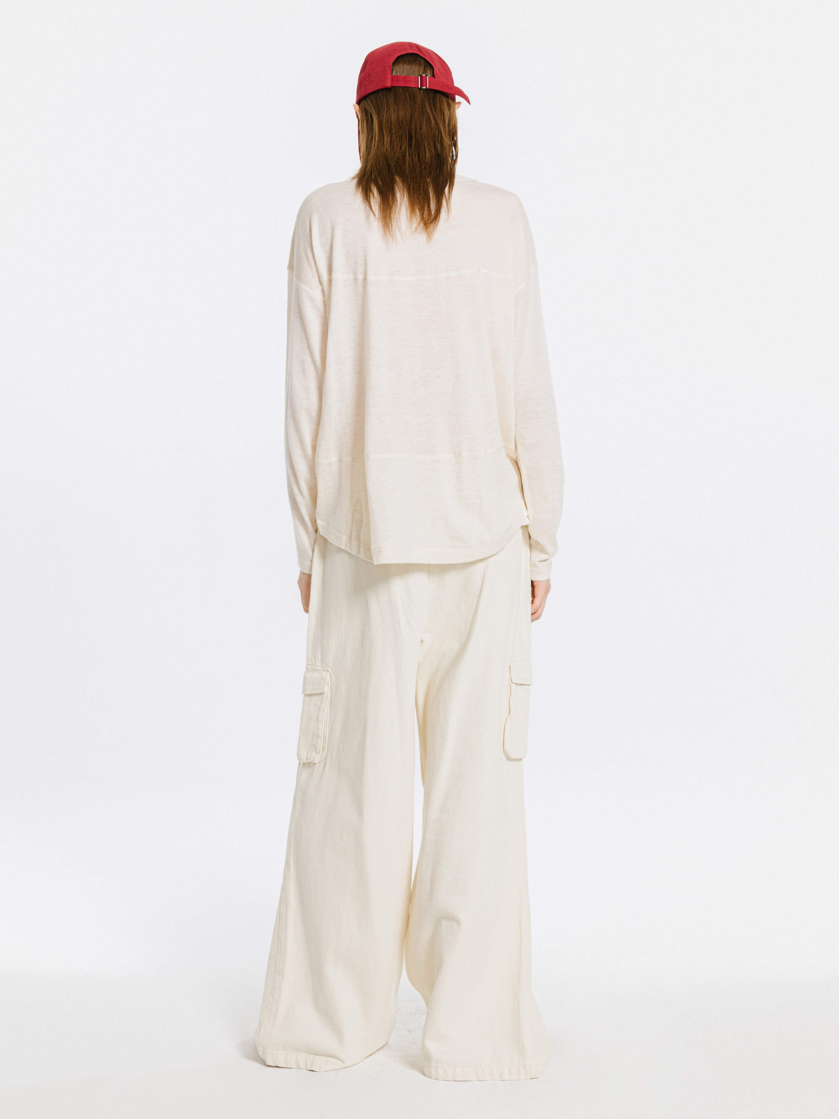 Crew Neck Long Sleeve Top with Wool Blend-13