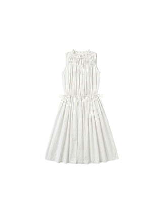 CUBIC 100% Cotton Sleeveless Gathered Waist Maxi Dress