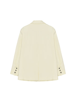 Double Breasted Beige Blazer