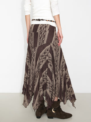 Chiffon Knit Asymmetric Maxi Dress