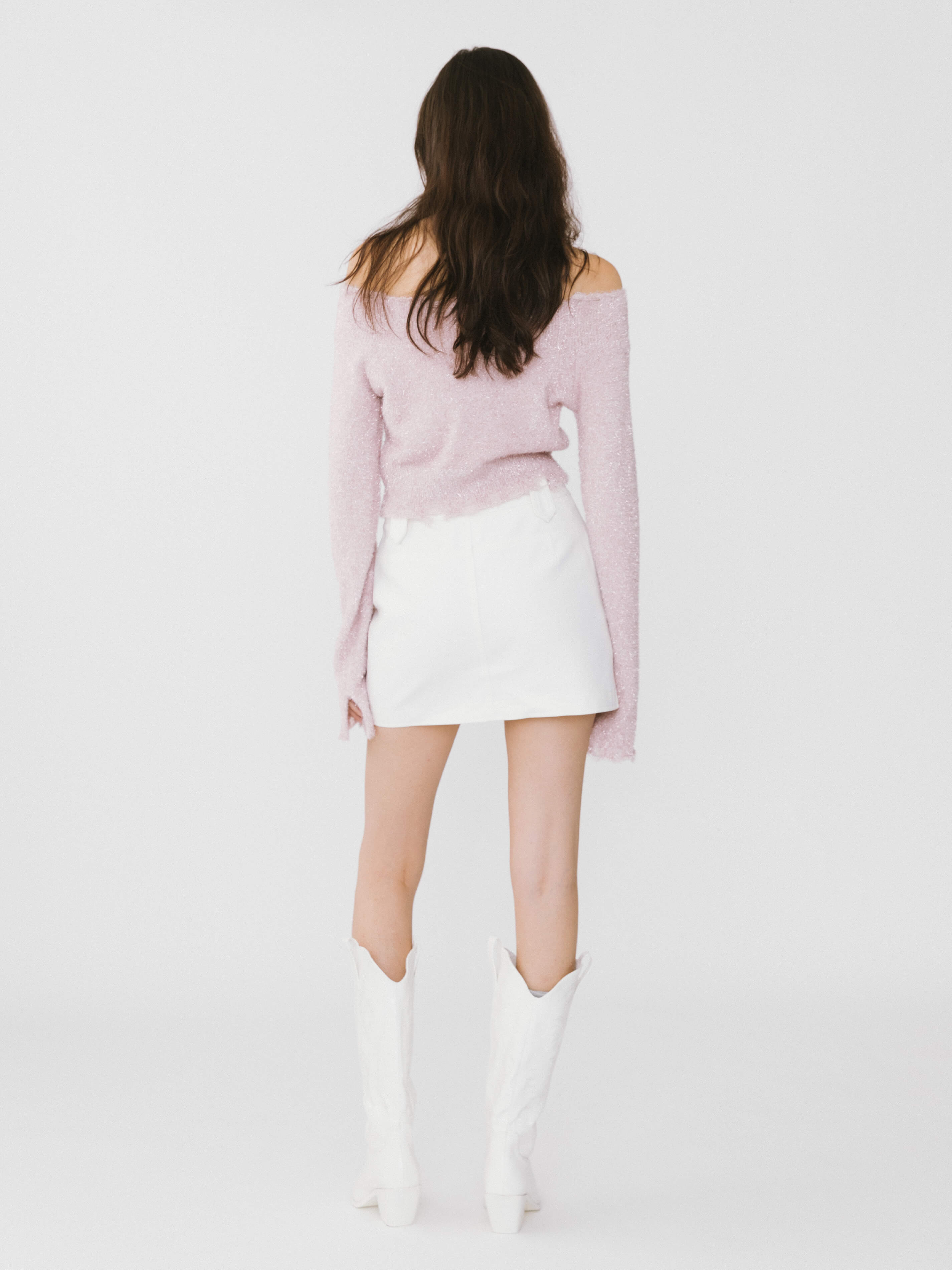 Off-Shoulder Long Sleeve Knit Crop Top-7