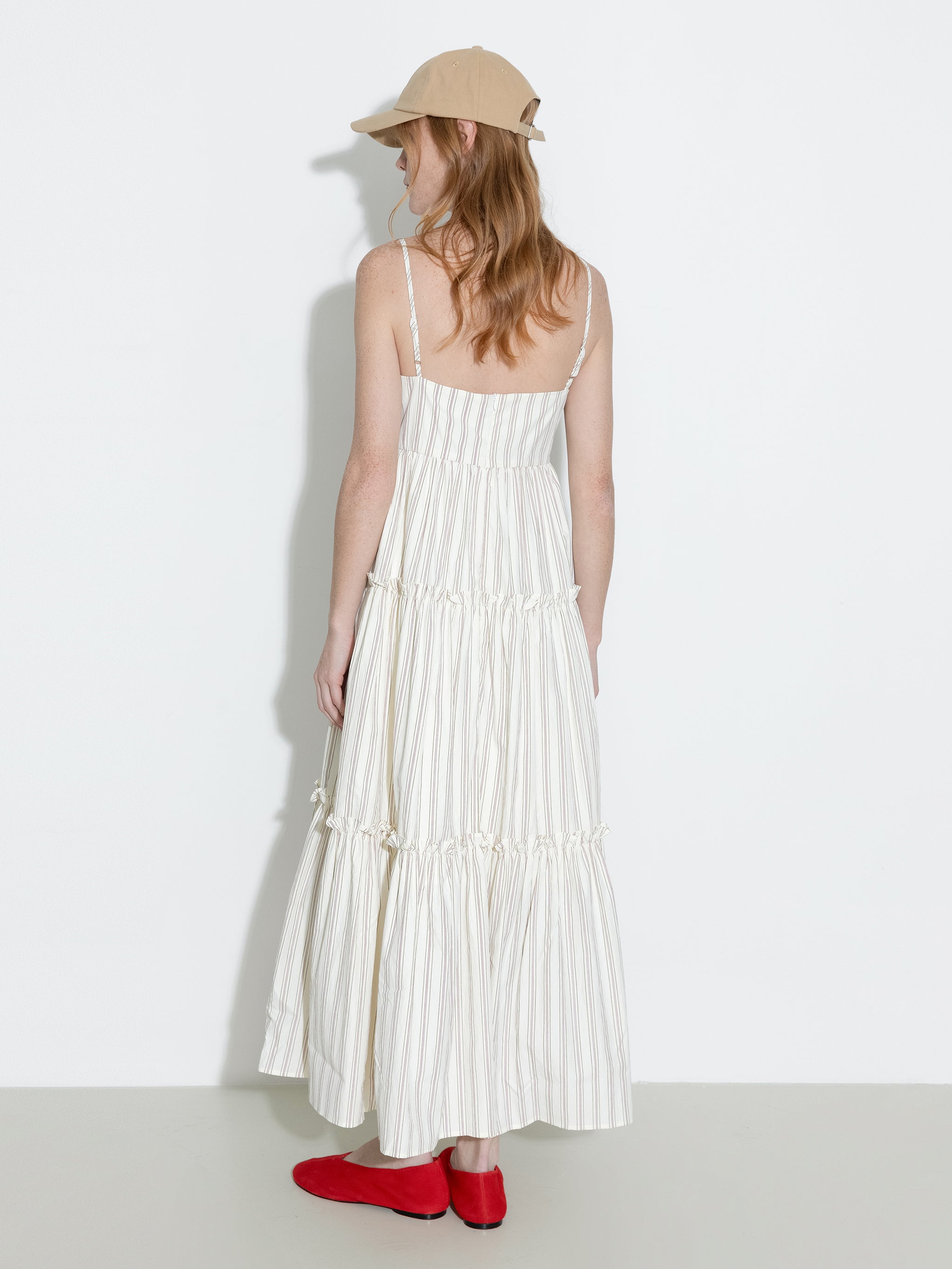 Strap Striped Cake Dress-12