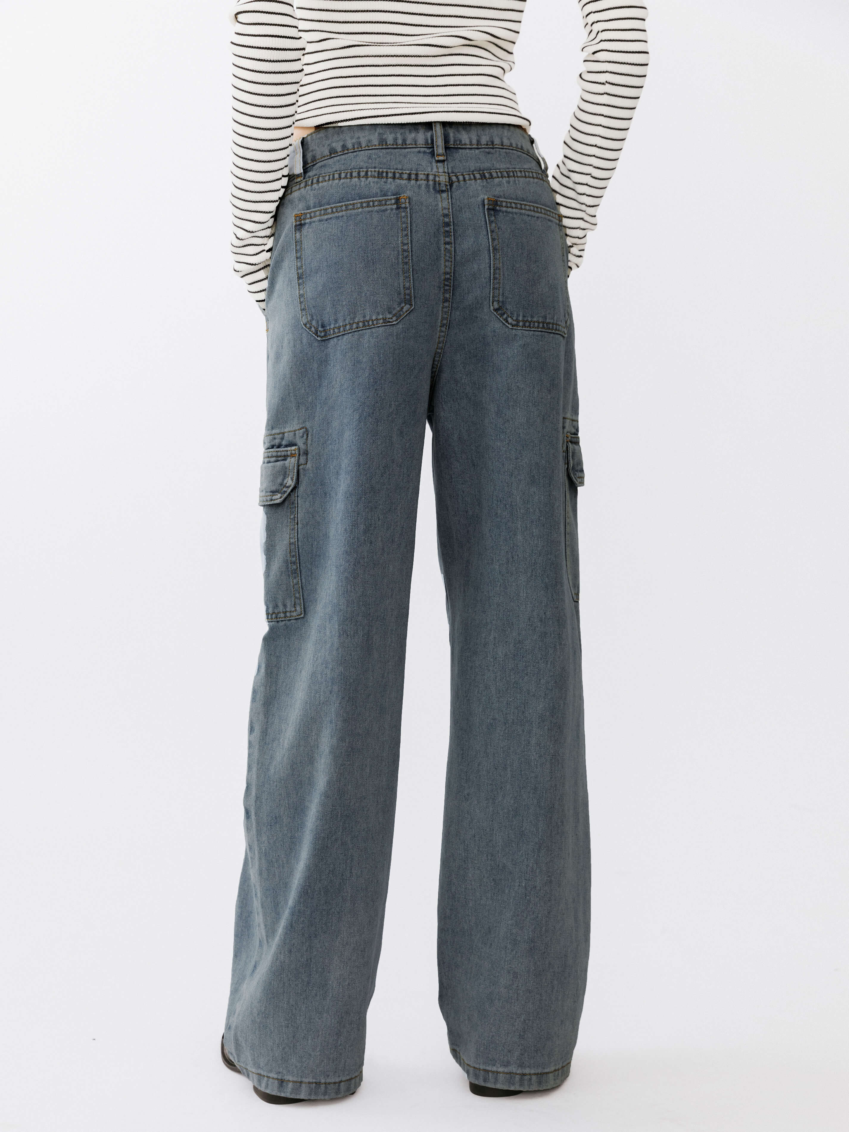 Low Waist Cargo Jeans-12