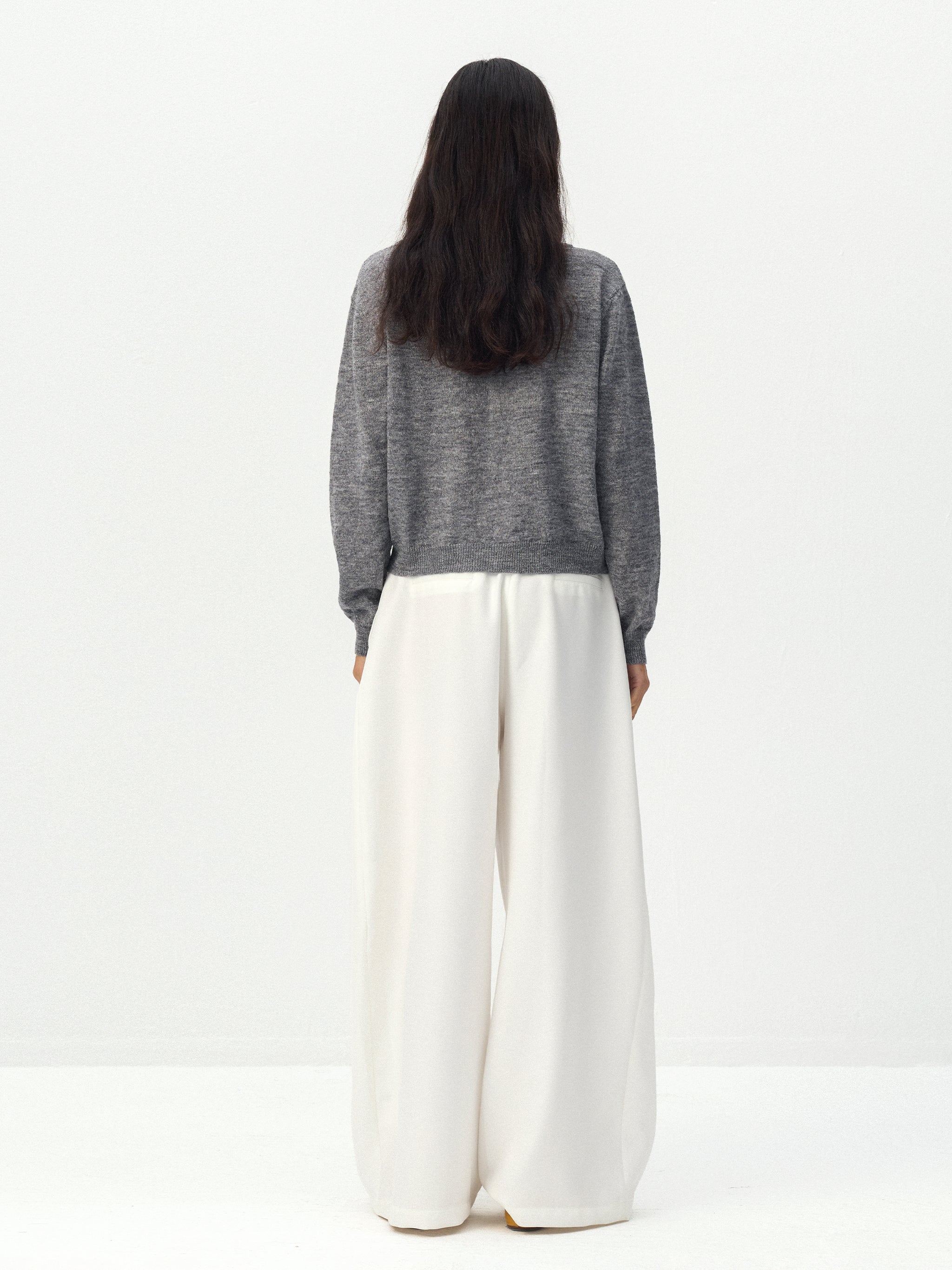 CUBIC Draped Wide Leg Trousers-12