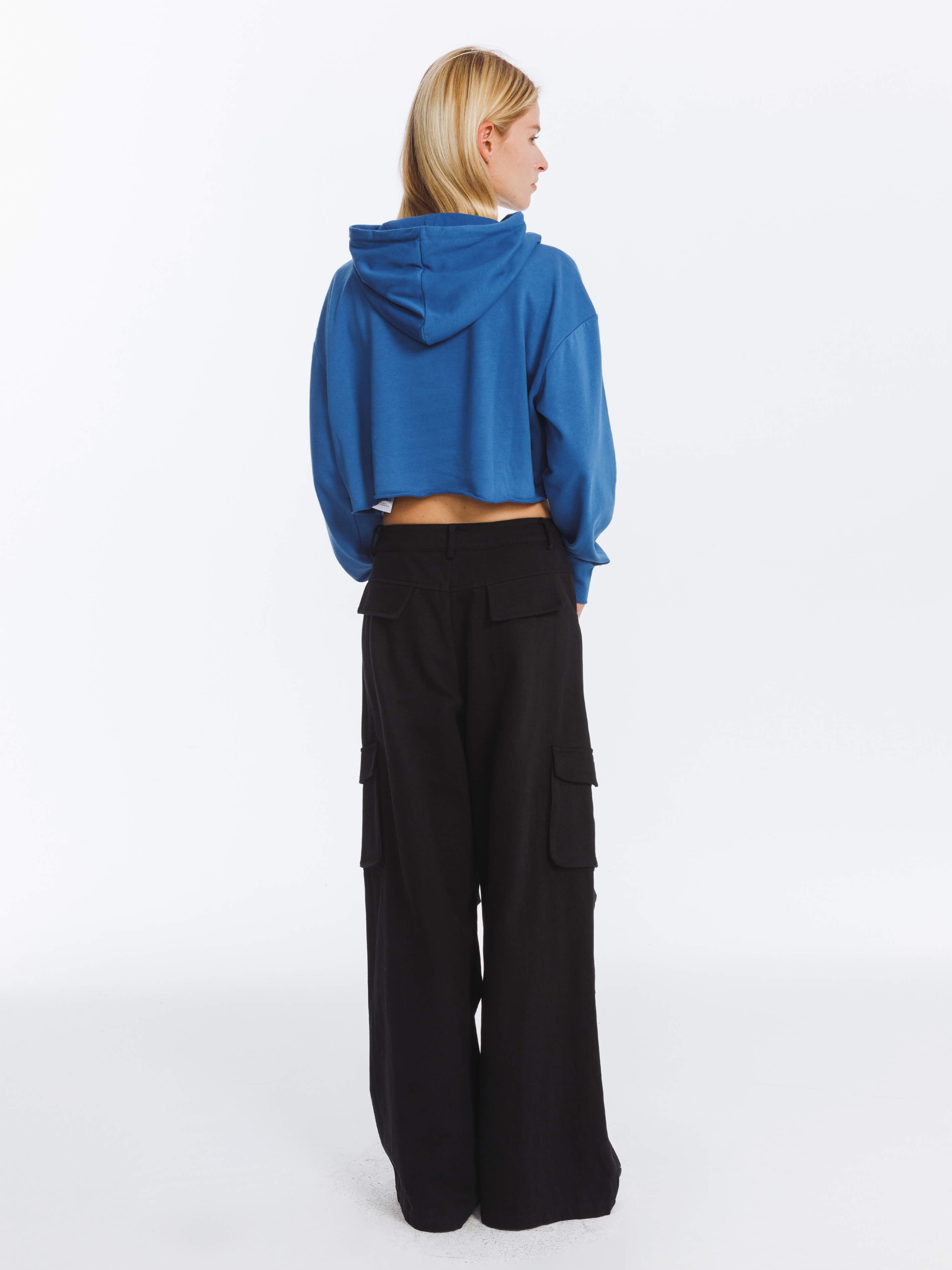 CUBIC Print Hooded Cropped Sweatshirt-13